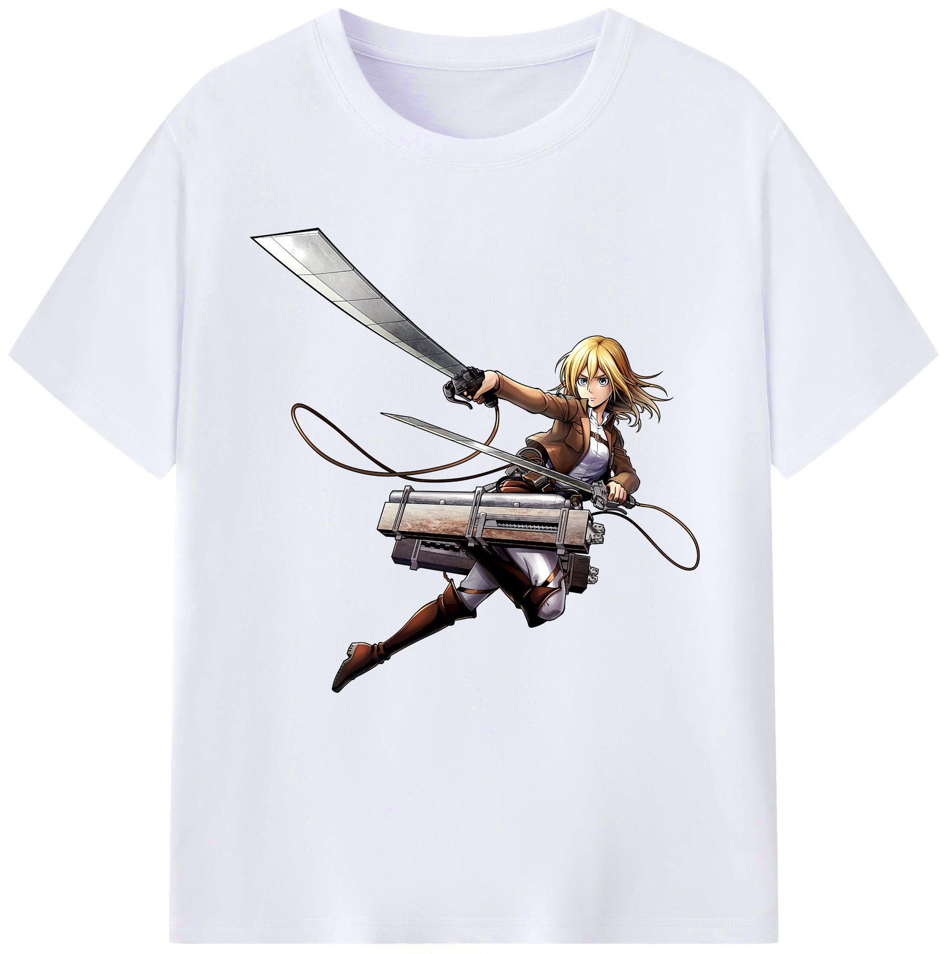 （画像用） 進撃の巨人 クリスタ·レンズ Attack on Titan Christa Lenz レディースカジュアルプリントTシャツ（綿100％）
