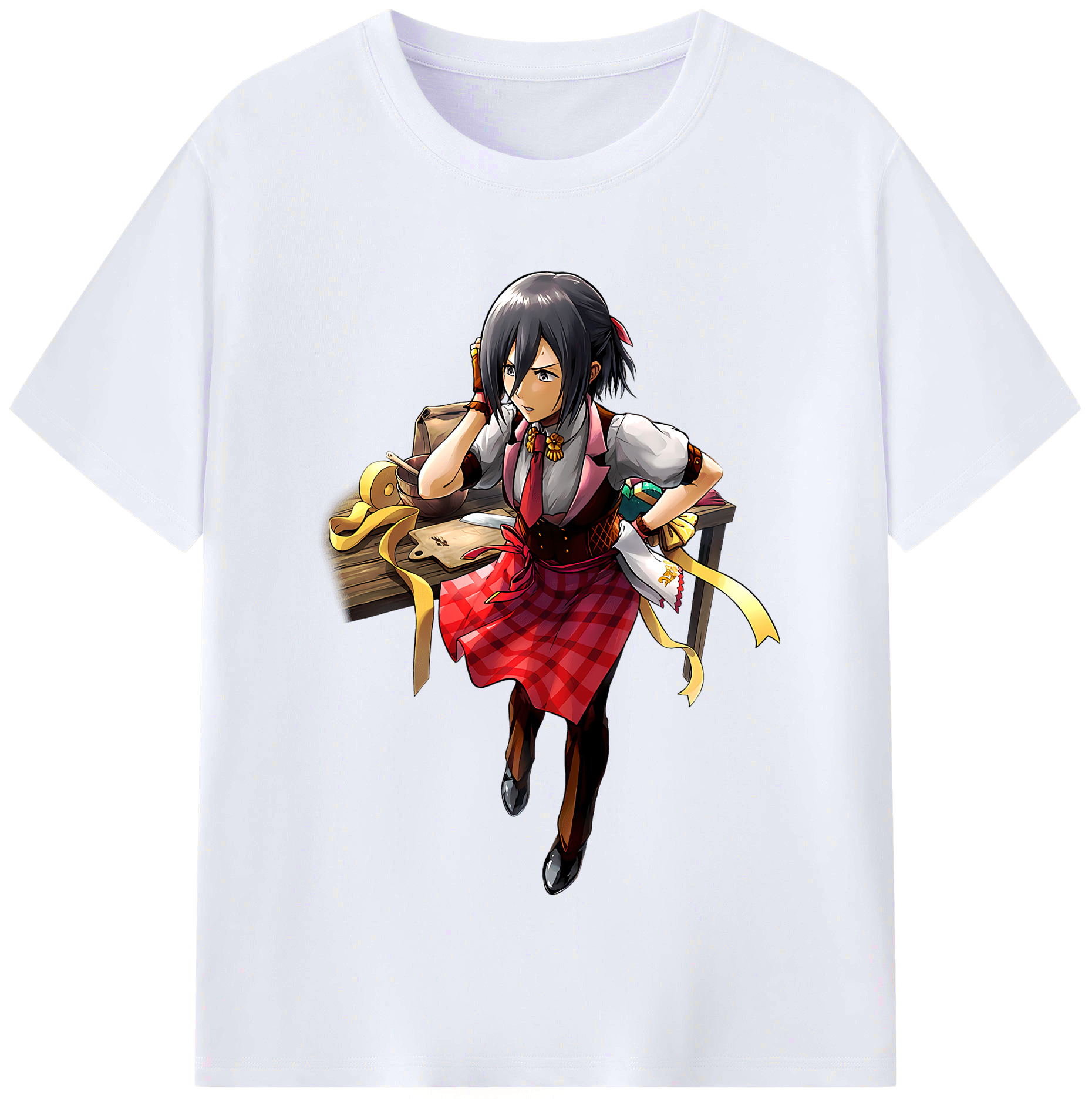（画像用） 進撃の巨人 ミカサ·アッカーマン Attack on Titan Mikasa Ackerman レディースカジュアルプリントTシャツ（綿100％）