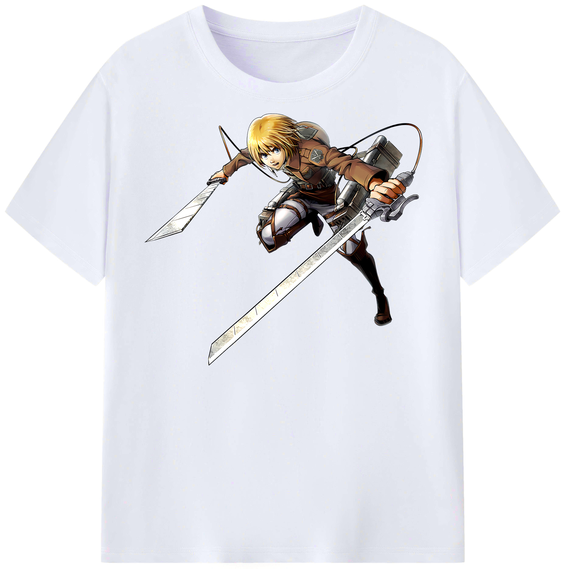 （画像用） 進撃の巨人 アルミン·アルレルト Attack on Titan Armin Arlert レディースカジュアルプリントTシャツ（綿100％）
