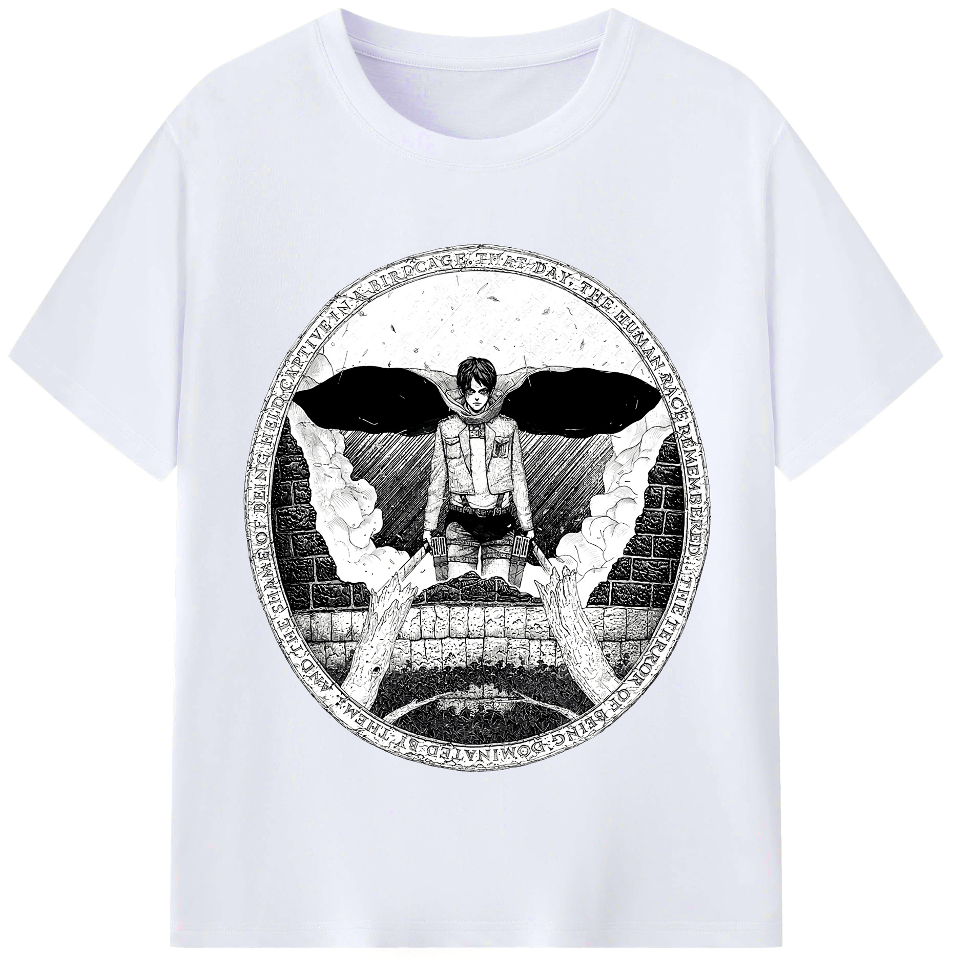 （画像用） 進撃の巨人 エレン･イェーガー Attack on Titan Eren Jäger レディースカジュアルプリントTシャツ（綿100％）