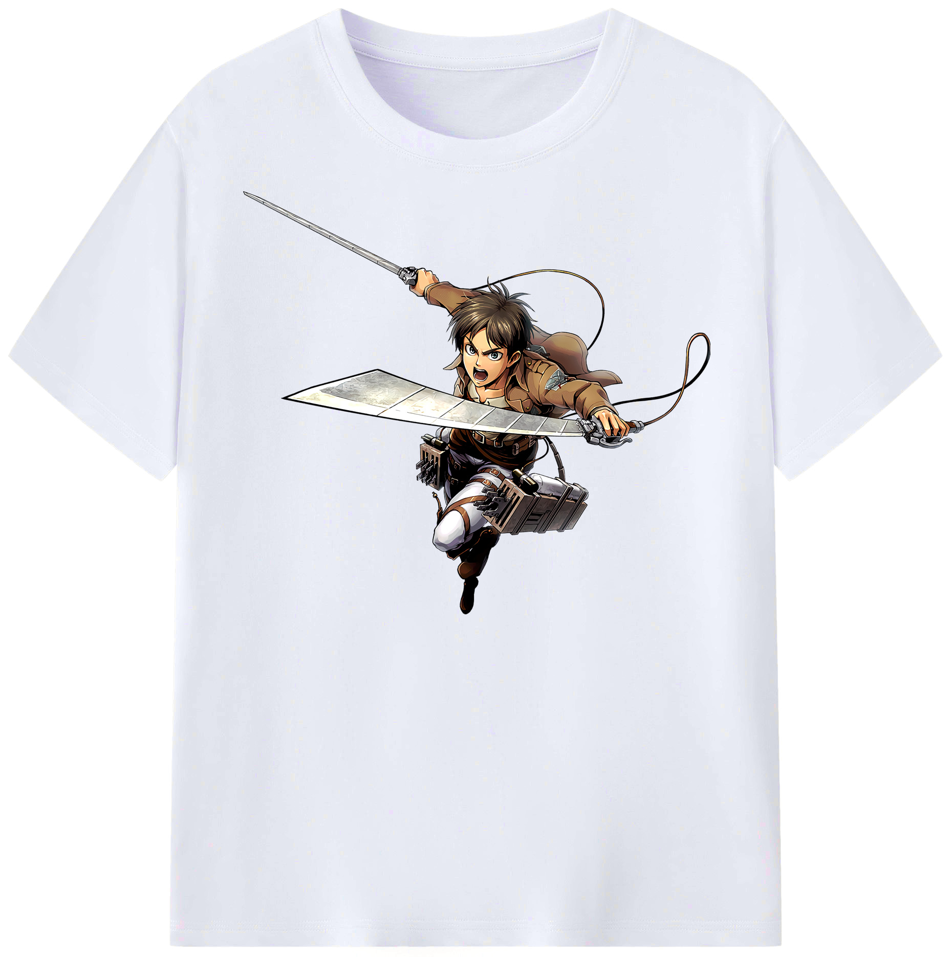 （画像用） 進撃の巨人 エレン･イェーガー Attack on Titan Eren Jäger レディースカジュアルプリントTシャツ（綿100％）
