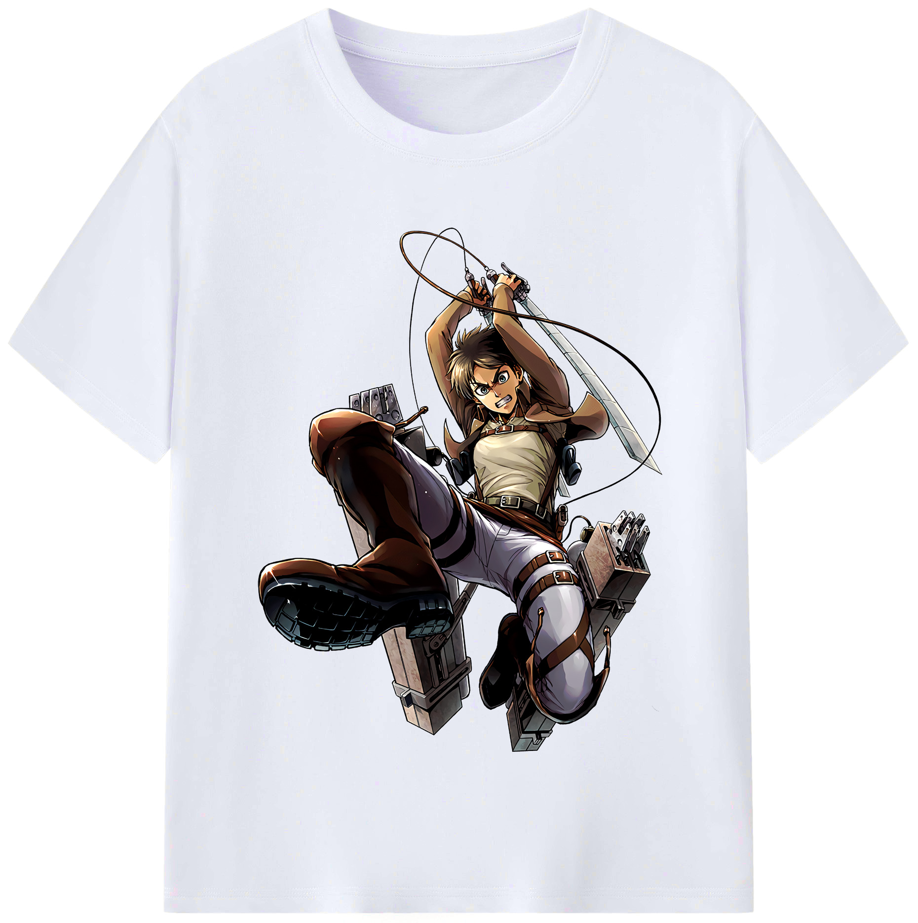 （画像用） 進撃の巨人 エレン･イェーガー Attack on Titan Eren Jäger レディースカジュアルプリントTシャツ（綿100％）