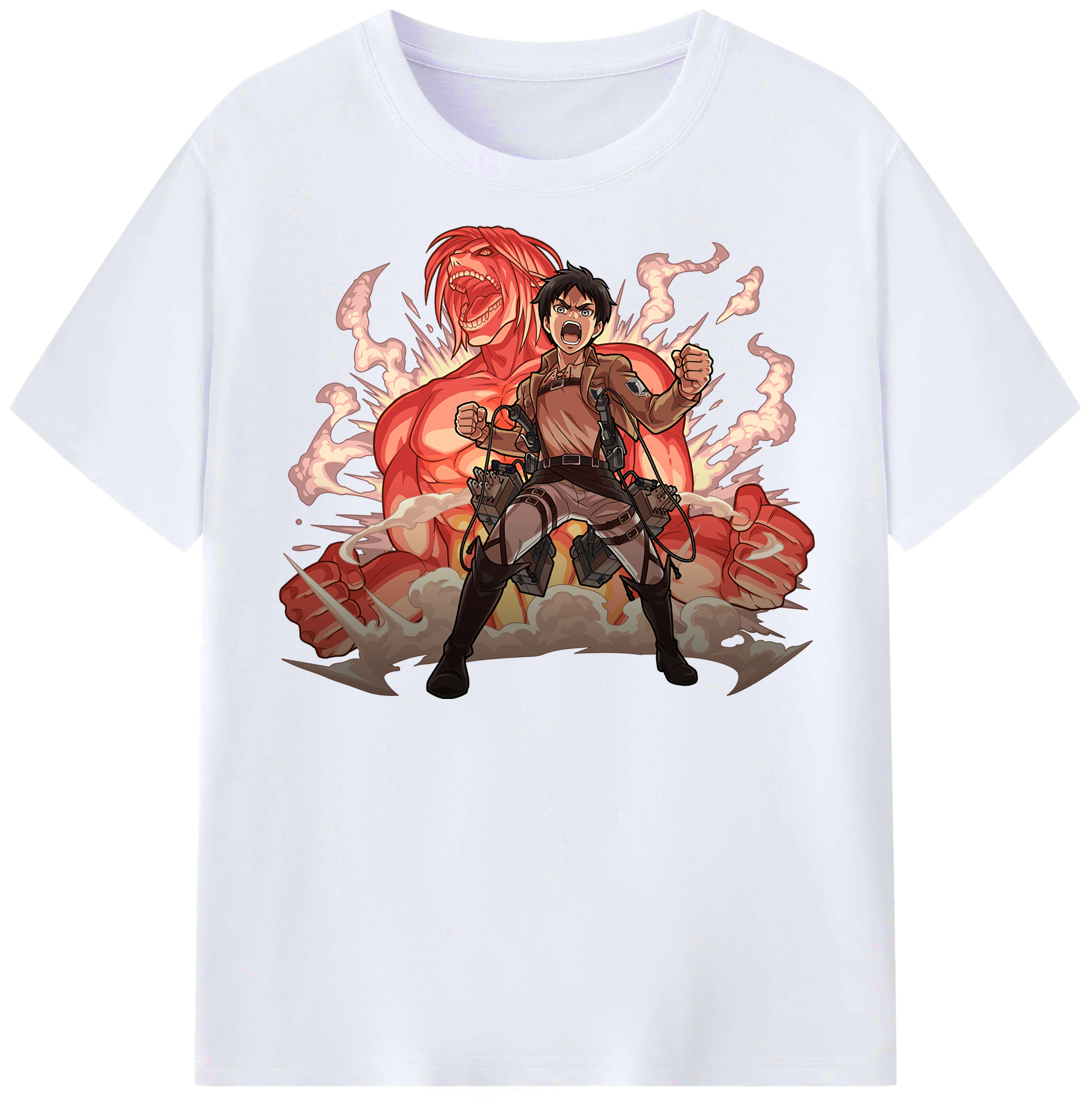 （画像用） 進撃の巨人 エレン･イェーガー Attack on Titan Eren Jäger レディースカジュアルプリントTシャツ（綿100％）