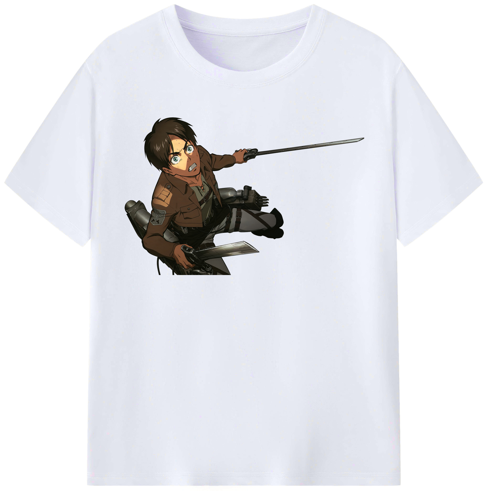 （画像用） 進撃の巨人 エレン･イェーガー Attack on Titan Eren Jäger レディースカジュアルプリントTシャツ（綿100％）