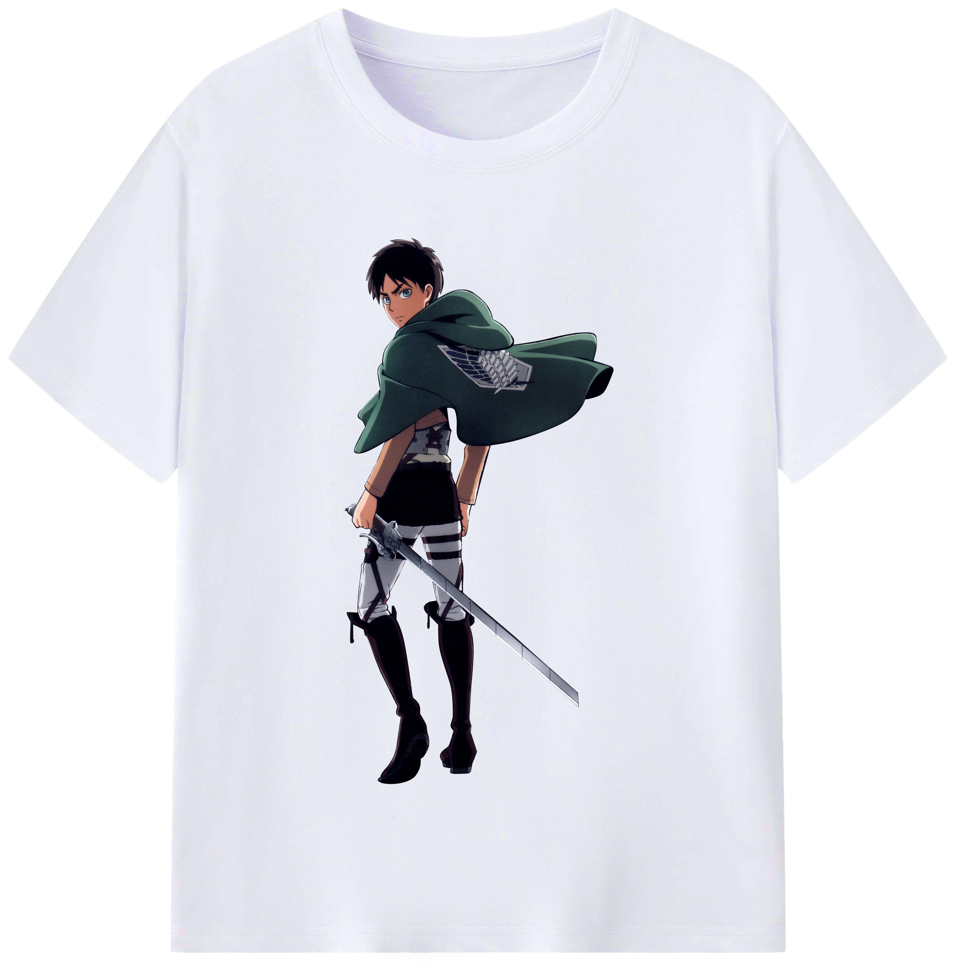 （画像用） 進撃の巨人 エレン･イェーガー Attack on Titan Eren Jäger レディースカジュアルプリントTシャツ（綿100％）