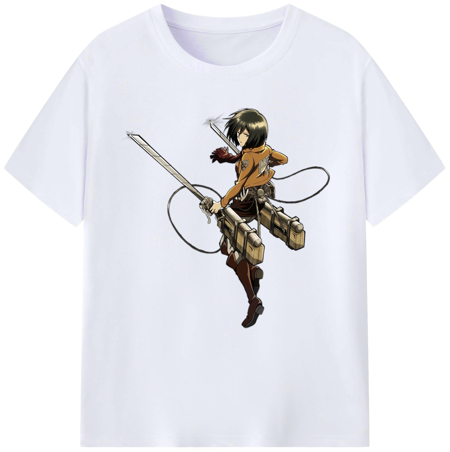 （画像用） 進撃の巨人 ミカサ·アッカーマン Attack on Titan Mikasa Ackerman レディースカジュアルプリントTシャツ（綿100％）