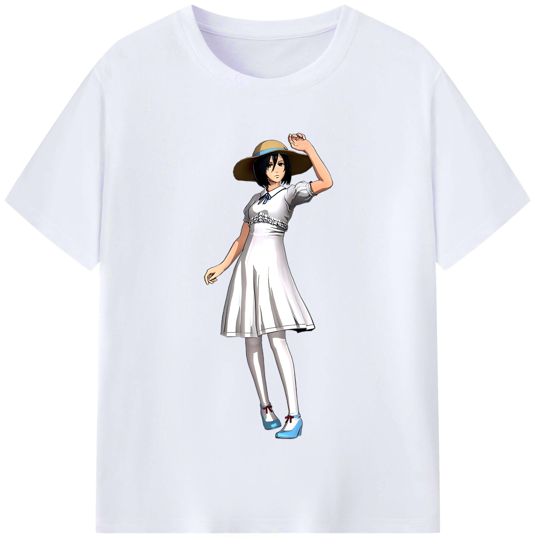 （画像用） 進撃の巨人 ミカサ·アッカーマン Attack on Titan Mikasa Ackerman レディースカジュアルプリントTシャツ（綿100％）