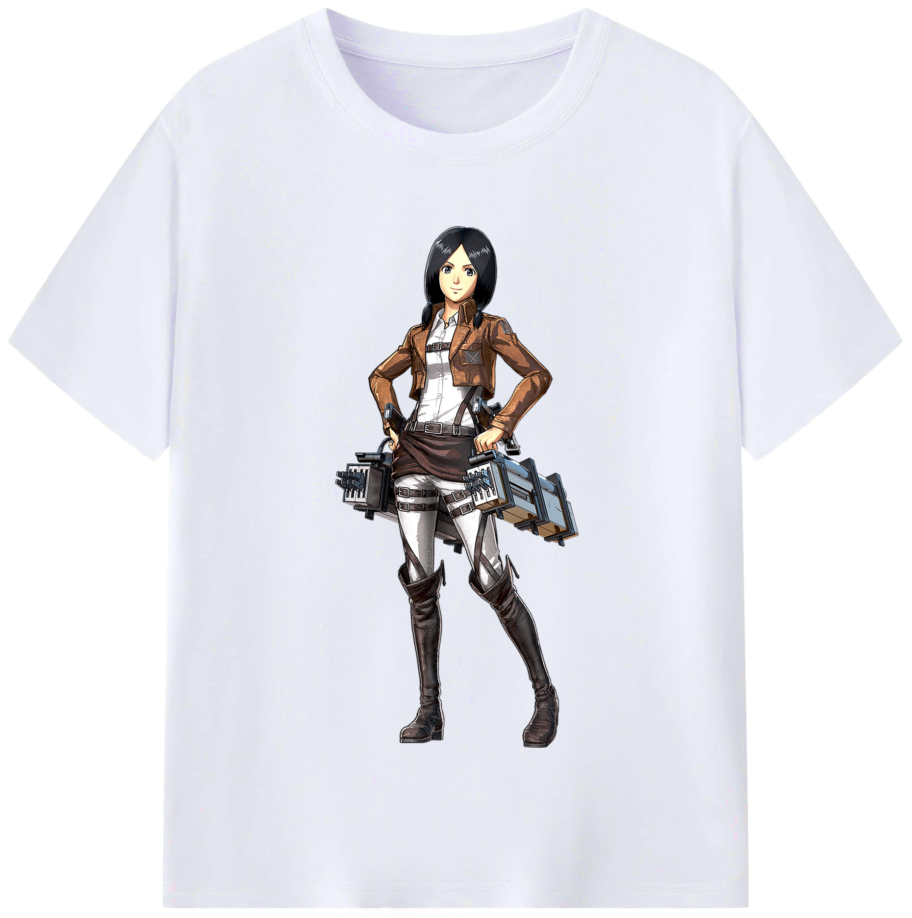（画像用） 進撃の巨人 ミカサ·アッカーマン Attack on Titan Mikasa Ackerman レディースカジュアルプリントTシャツ（綿100％）