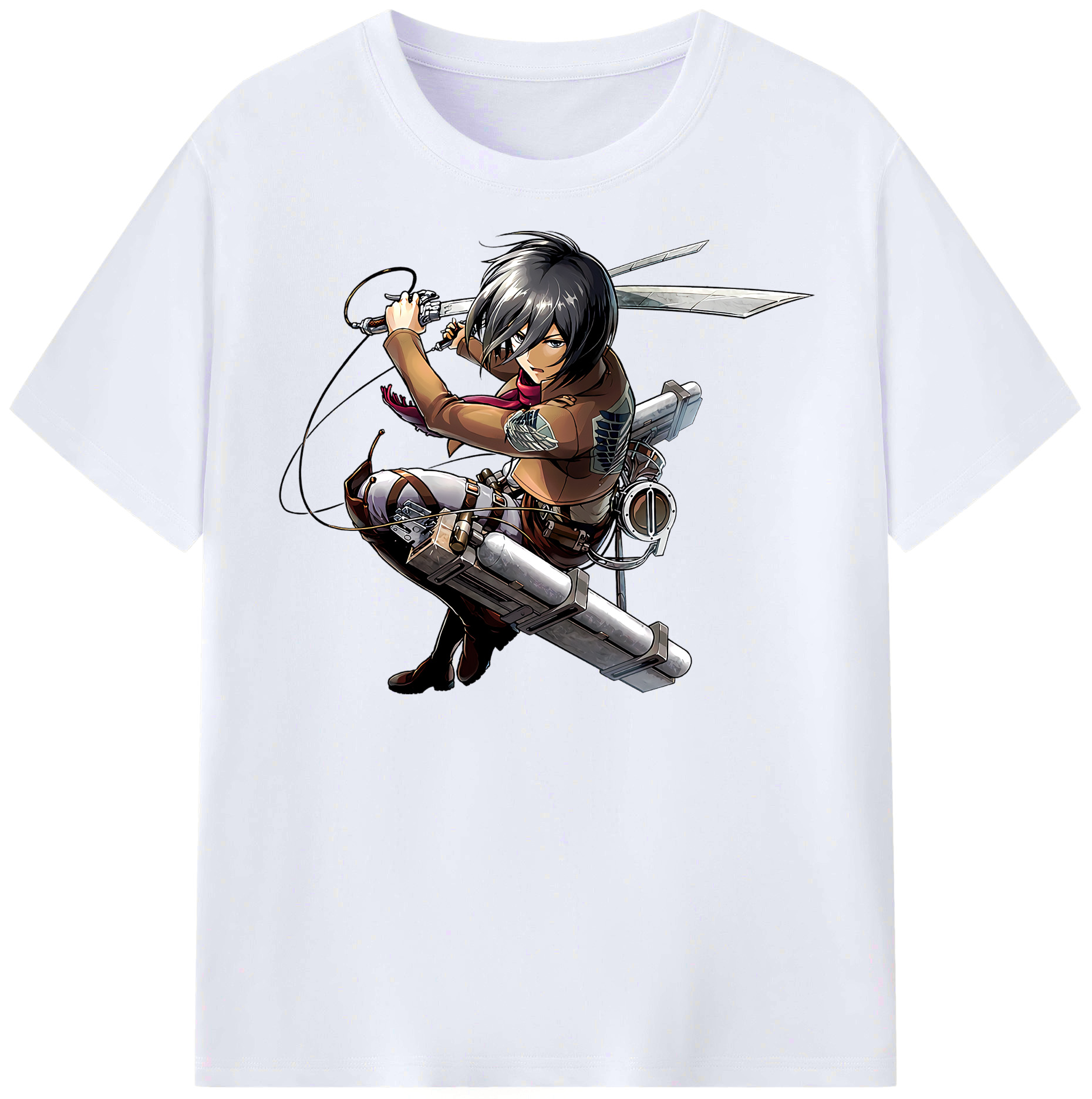 （画像用） 進撃の巨人 ミカサ·アッカーマン Attack on Titan Mikasa Ackerman レディースカジュアルプリントTシャツ（綿100％）