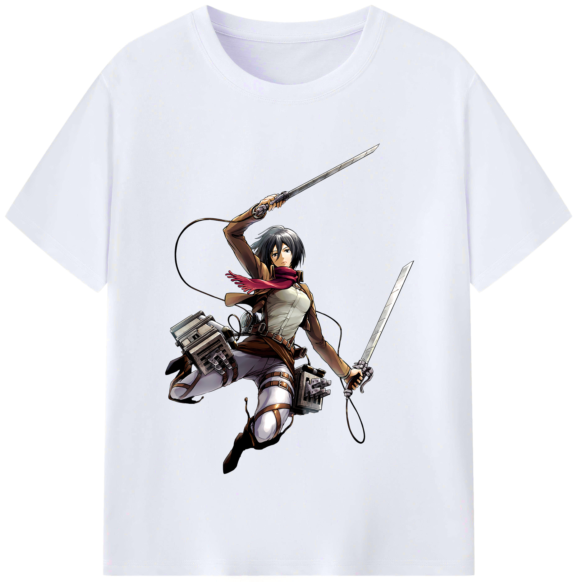 （画像用） 進撃の巨人 ミカサ·アッカーマン Attack on Titan Mikasa Ackerman レディースカジュアルプリントTシャツ（綿100％）