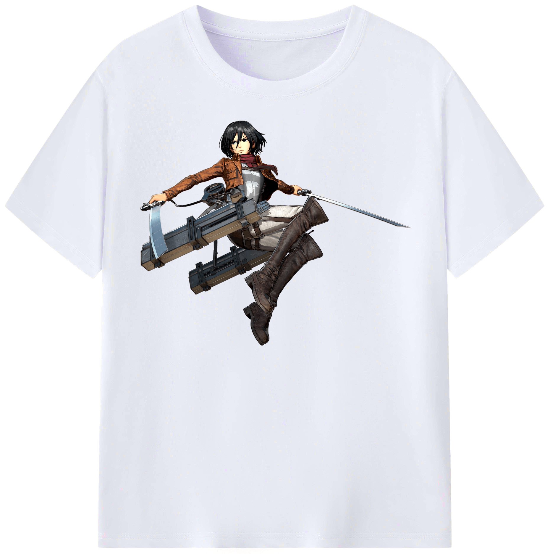 （画像用） 進撃の巨人 ミカサ·アッカーマン Attack on Titan Mikasa Ackerman レディースカジュアルプリントTシャツ（綿100％）