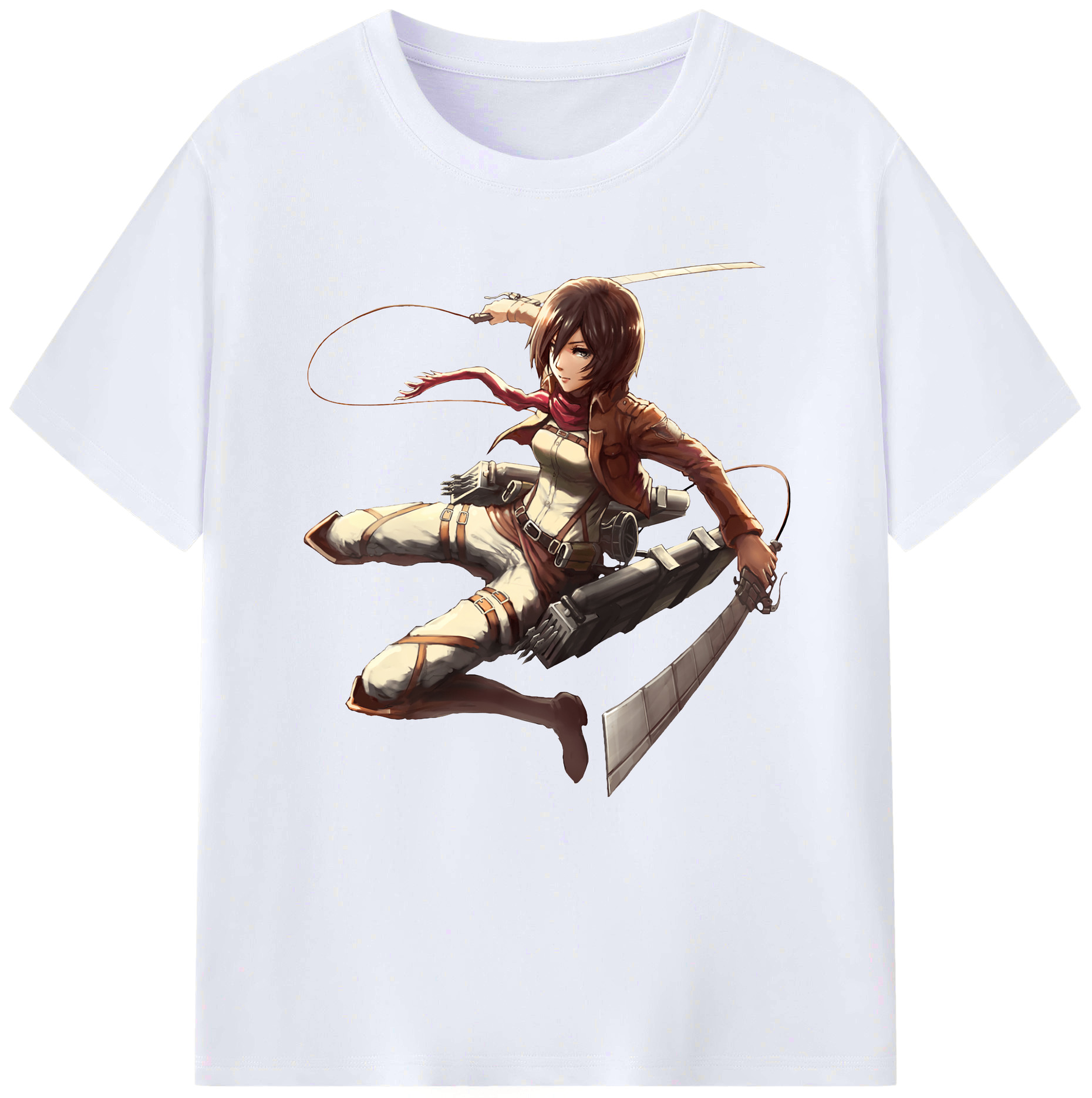 （画像用） 進撃の巨人 ミカサ·アッカーマン Attack on Titan Mikasa Ackerman レディースカジュアルプリントTシャツ（綿100％）