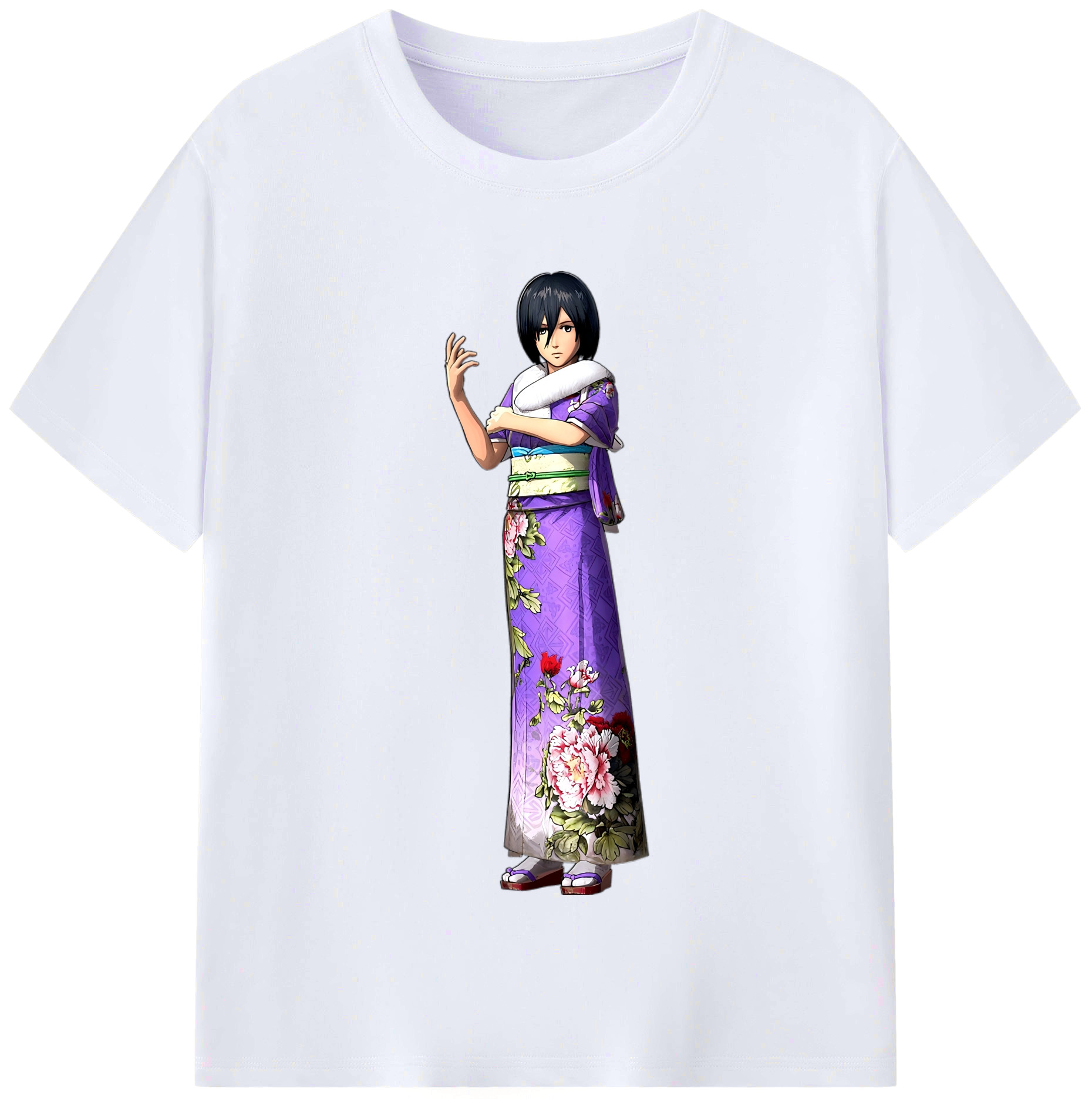 （画像用） 進撃の巨人 ミカサ·アッカーマン Attack on Titan Mikasa Ackerman レディースカジュアルプリントTシャツ（綿100％）