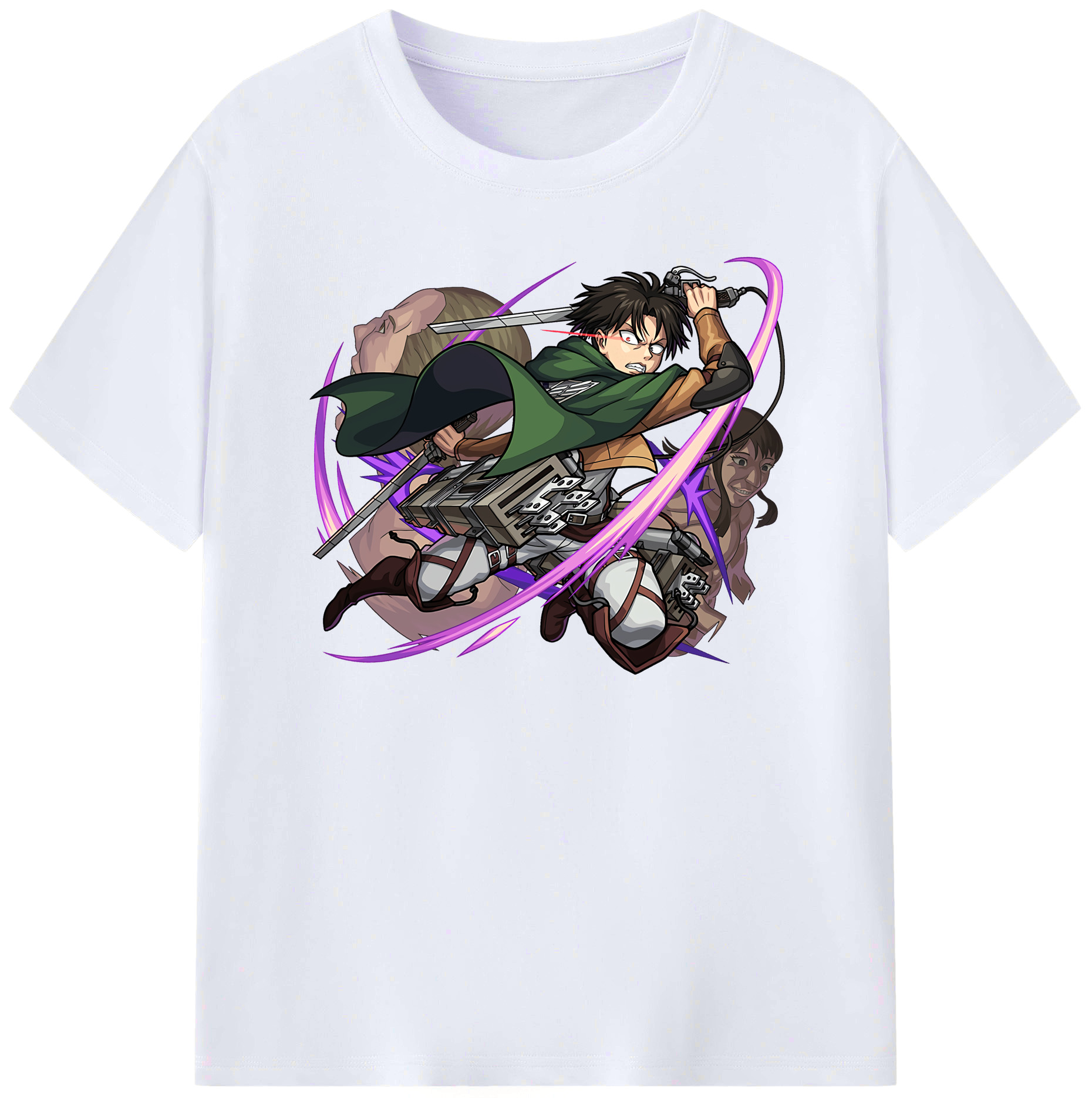 （画像用） 進撃の巨人 リヴァイ·アッカーマン Attack on Titan Levi Ackerman レディースカジュアルプリントTシャツ（綿100％）