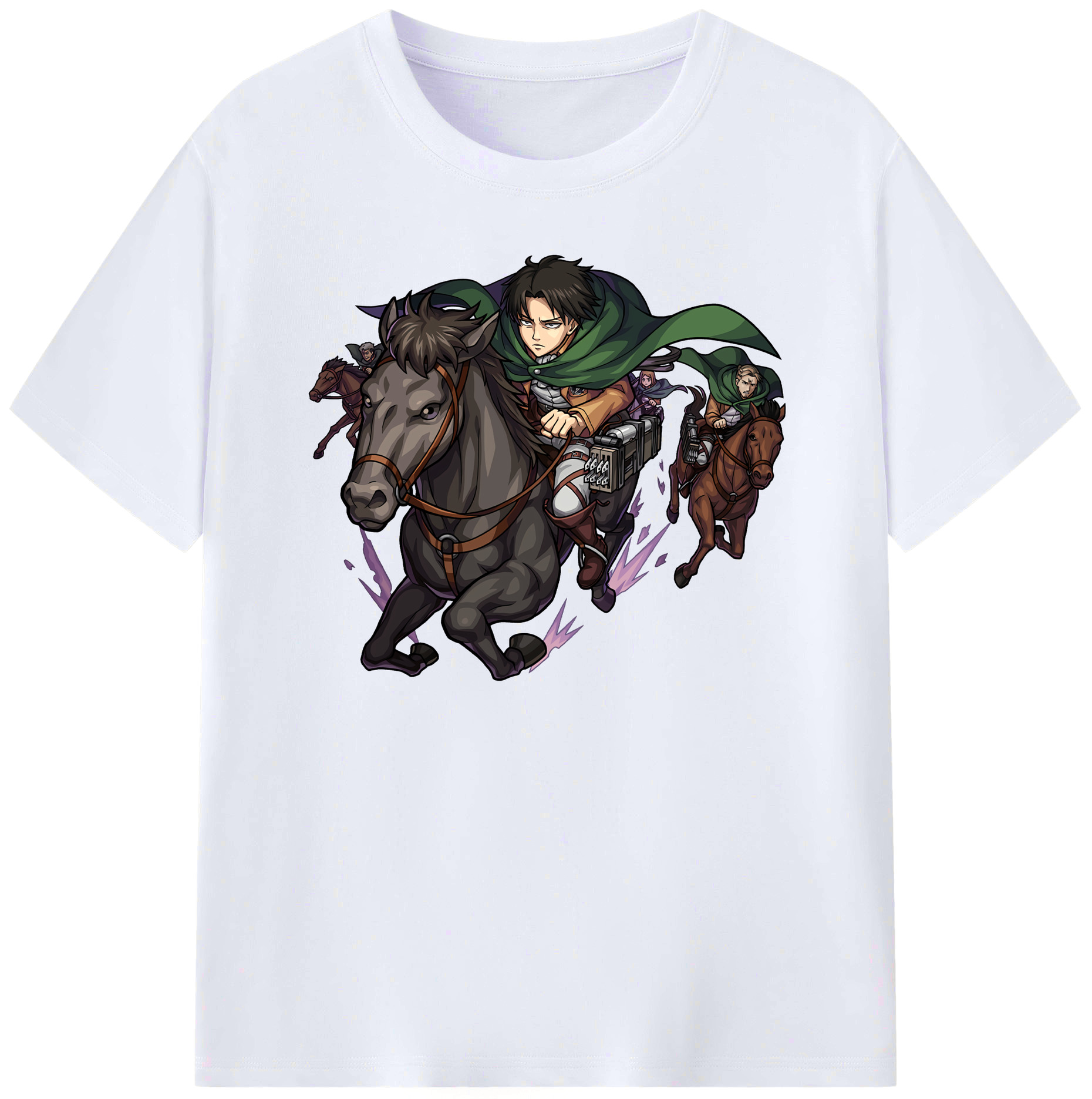 （画像用） 進撃の巨人 リヴァイ·アッカーマン Attack on Titan Levi Ackerman レディースカジュアルプリントTシャツ（綿100％）
