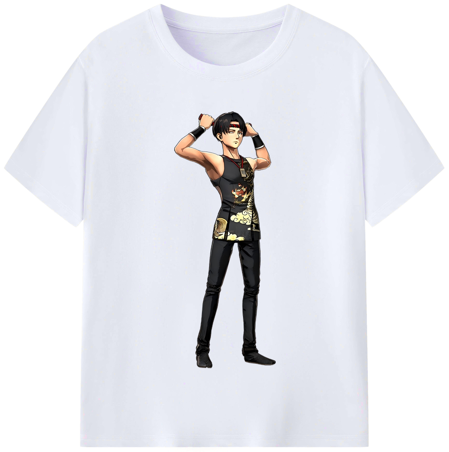 （画像用） 進撃の巨人 リヴァイ·アッカーマン Attack on Titan Levi Ackerman レディースカジュアルプリントTシャツ（綿100％）
