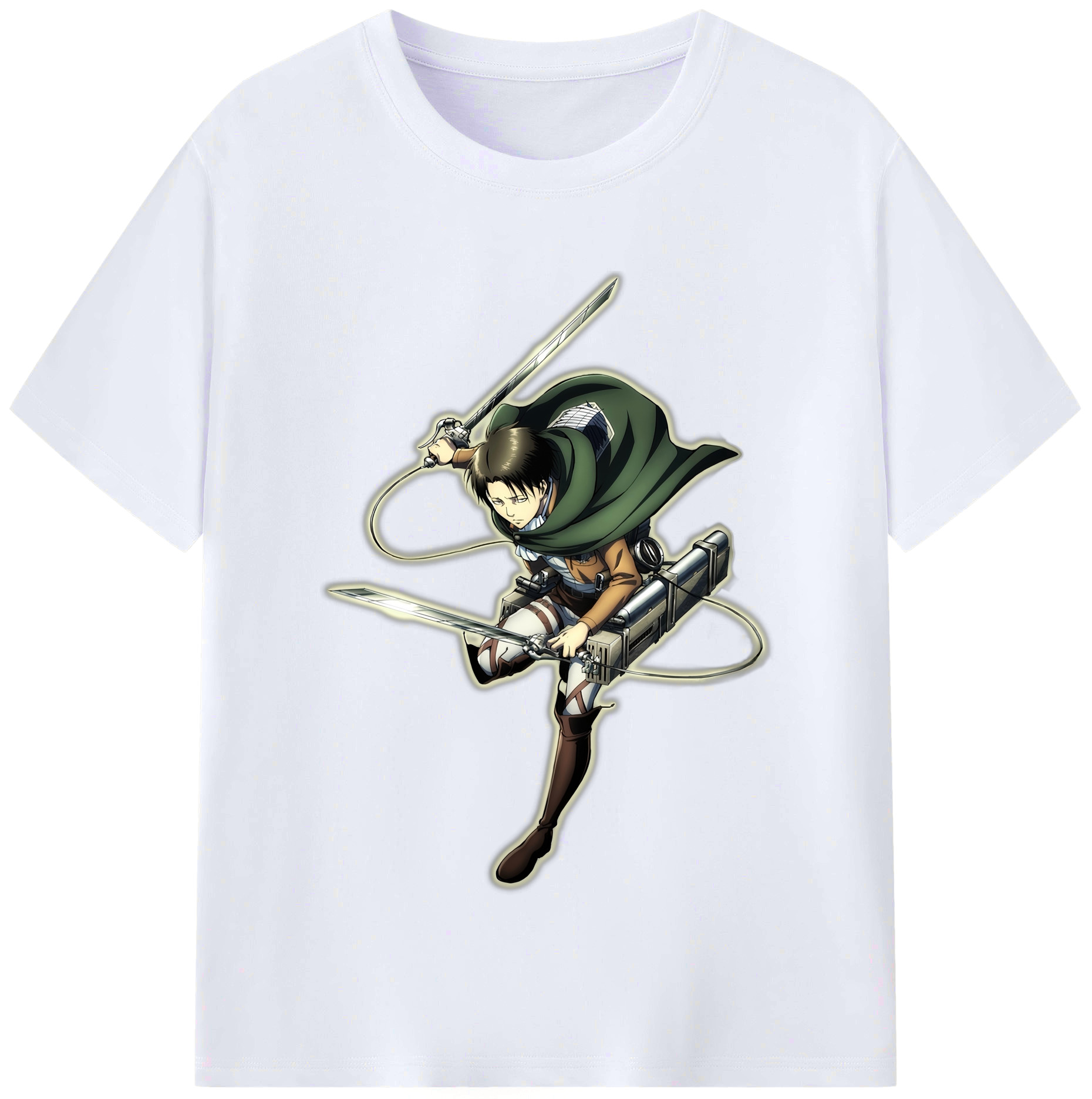 （画像用） 進撃の巨人 リヴァイ·アッカーマン Attack on Titan Levi Ackerman レディースカジュアルプリントTシャツ（綿100％）