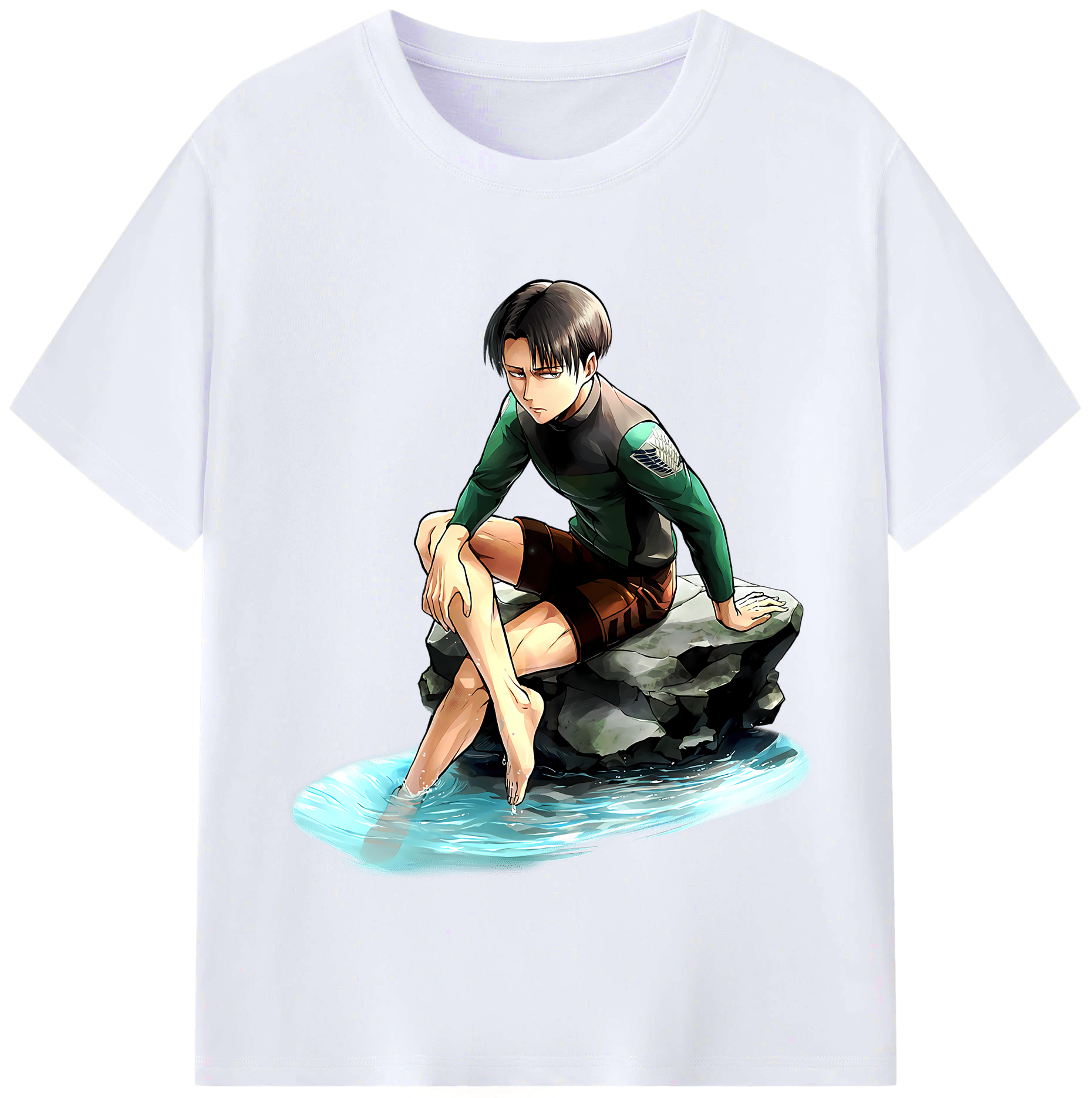 （画像用） 進撃の巨人 リヴァイ·アッカーマン Attack on Titan Levi Ackerman レディースカジュアルプリントTシャツ（綿100％）