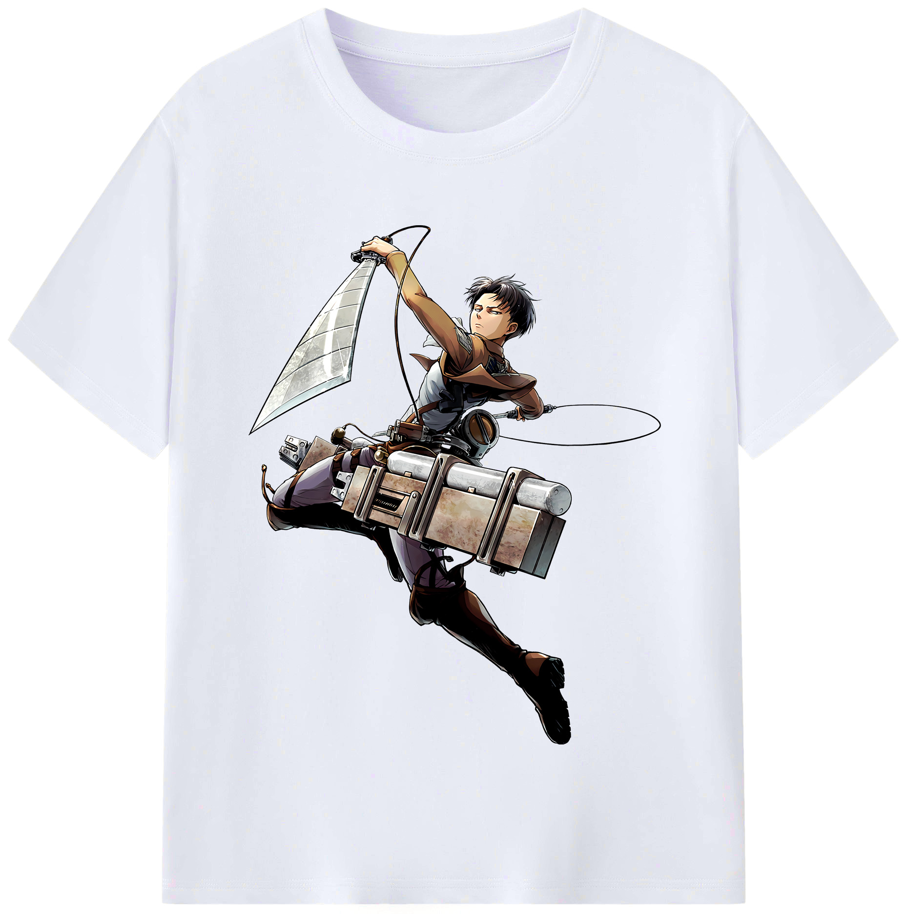 （画像用） 進撃の巨人 リヴァイ·アッカーマン Attack on Titan Levi Ackerman レディースカジュアルプリントTシャツ（綿100％）