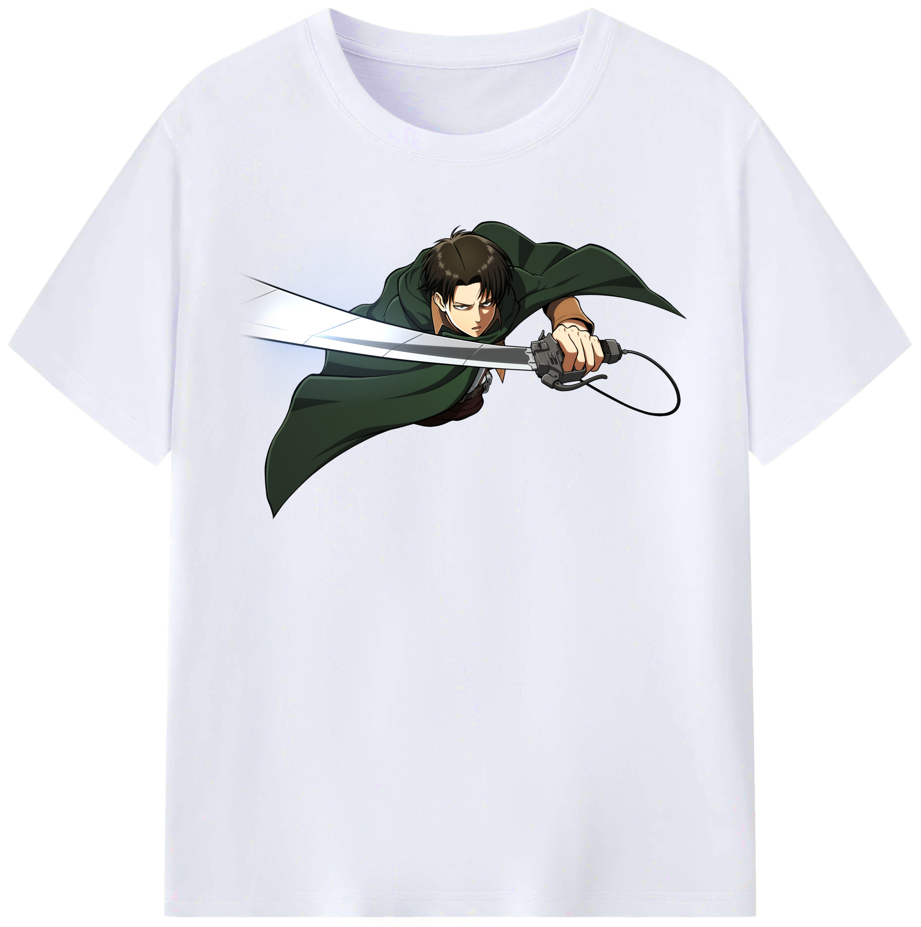 （画像用） 進撃の巨人 リヴァイ·アッカーマン Attack on Titan Levi Ackerman レディースカジュアルプリントTシャツ（綿100％）