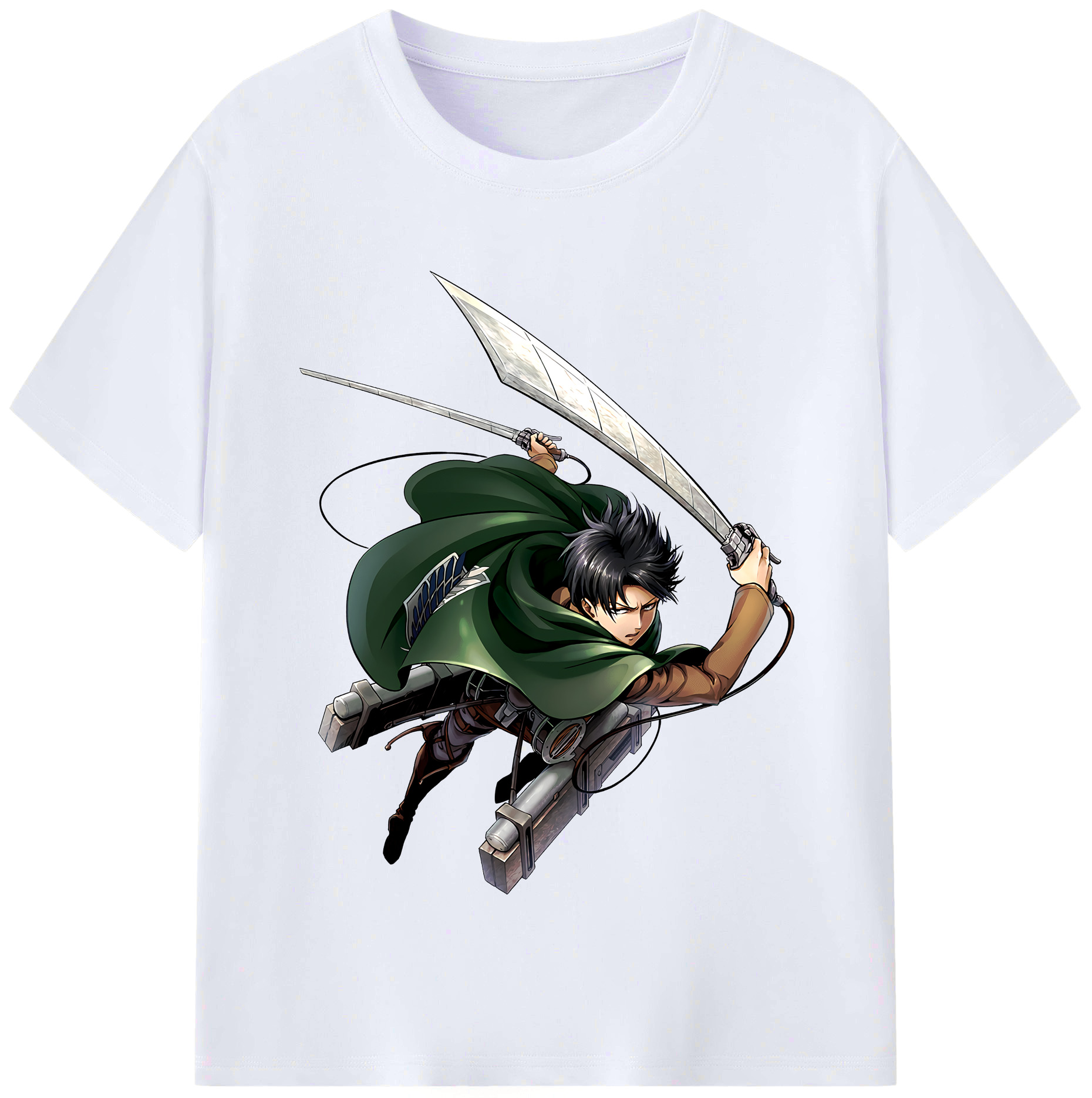 （画像用） 進撃の巨人 リヴァイ·アッカーマン Attack on Titan Levi Ackerman レディースカジュアルプリントTシャツ（綿100％）