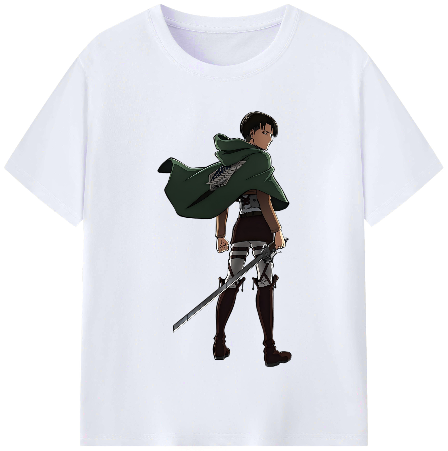 （画像用） 進撃の巨人 リヴァイ·アッカーマン Attack on Titan Levi Ackerman レディースカジュアルプリントTシャツ（綿100％）