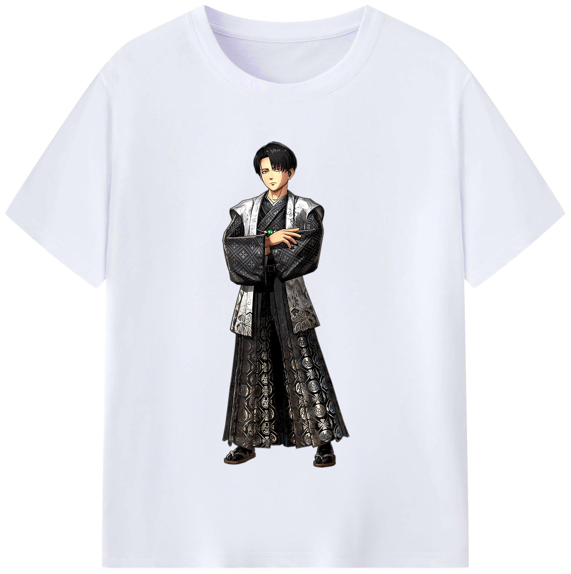 （画像用） 進撃の巨人 リヴァイ·アッカーマン Attack on Titan Levi Ackerman レディースカジュアルプリントTシャツ（綿100％）