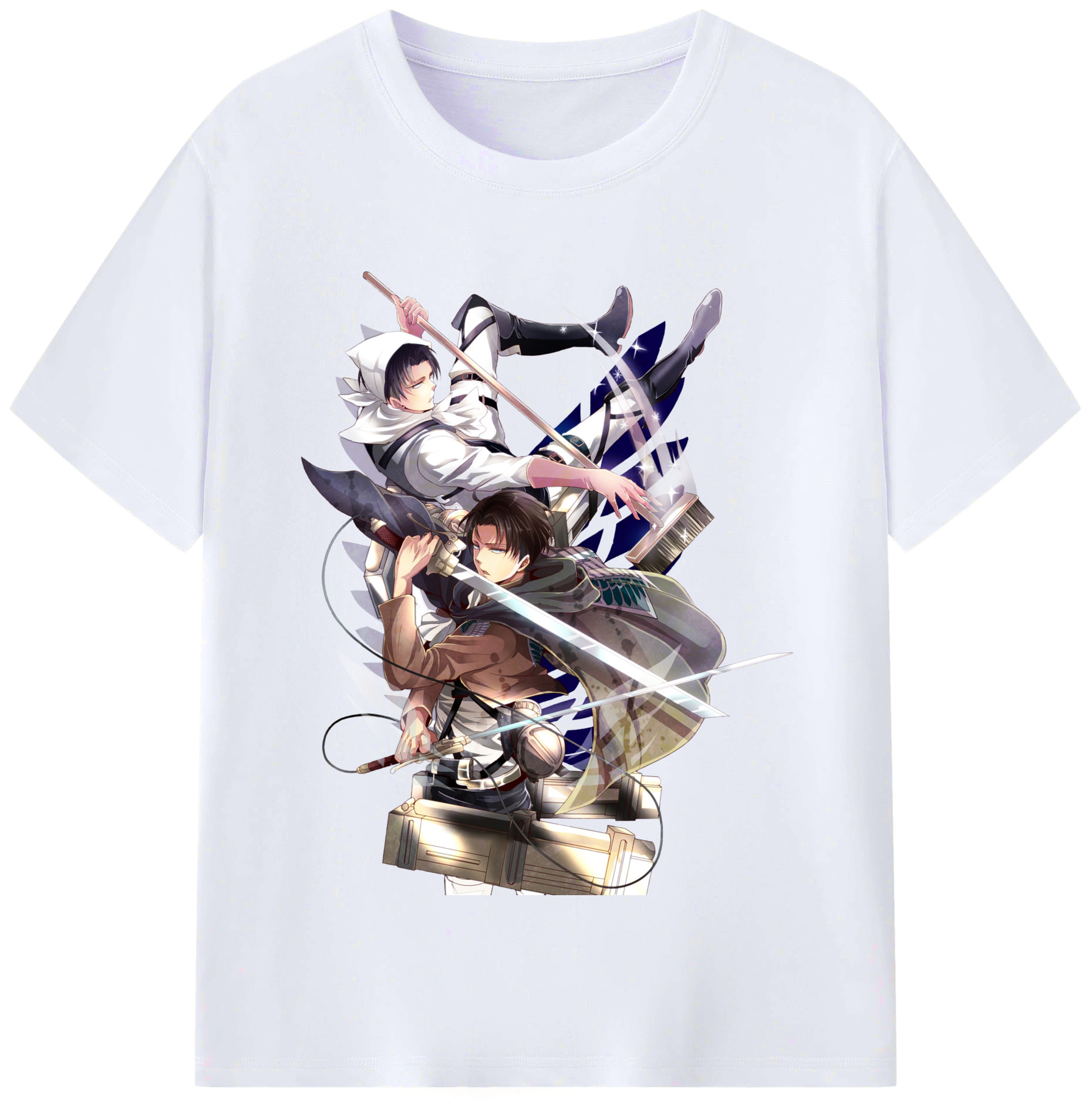 （画像用） 進撃の巨人 リヴァイ·アッカーマン Attack on Titan Levi Ackerman レディースカジュアルプリントTシャツ（綿100％）