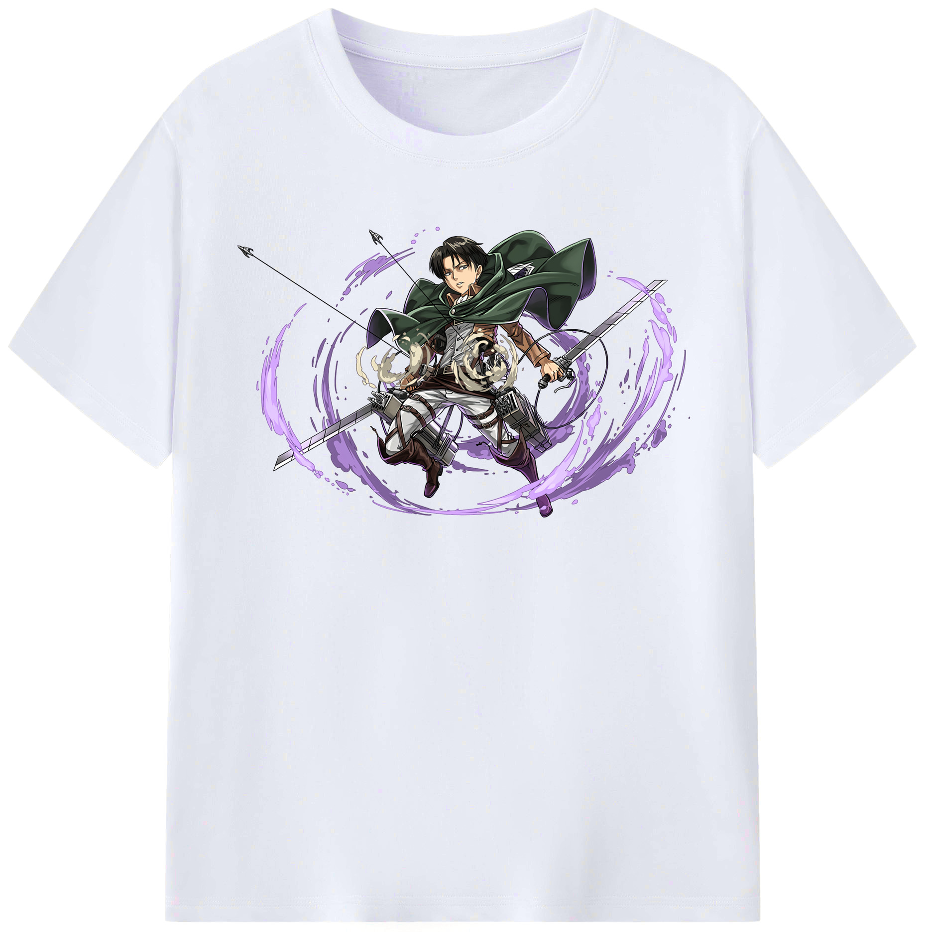 （画像用） 進撃の巨人 リヴァイ·アッカーマン Attack on Titan Levi Ackerman レディースカジュアルプリントTシャツ（綿100％）