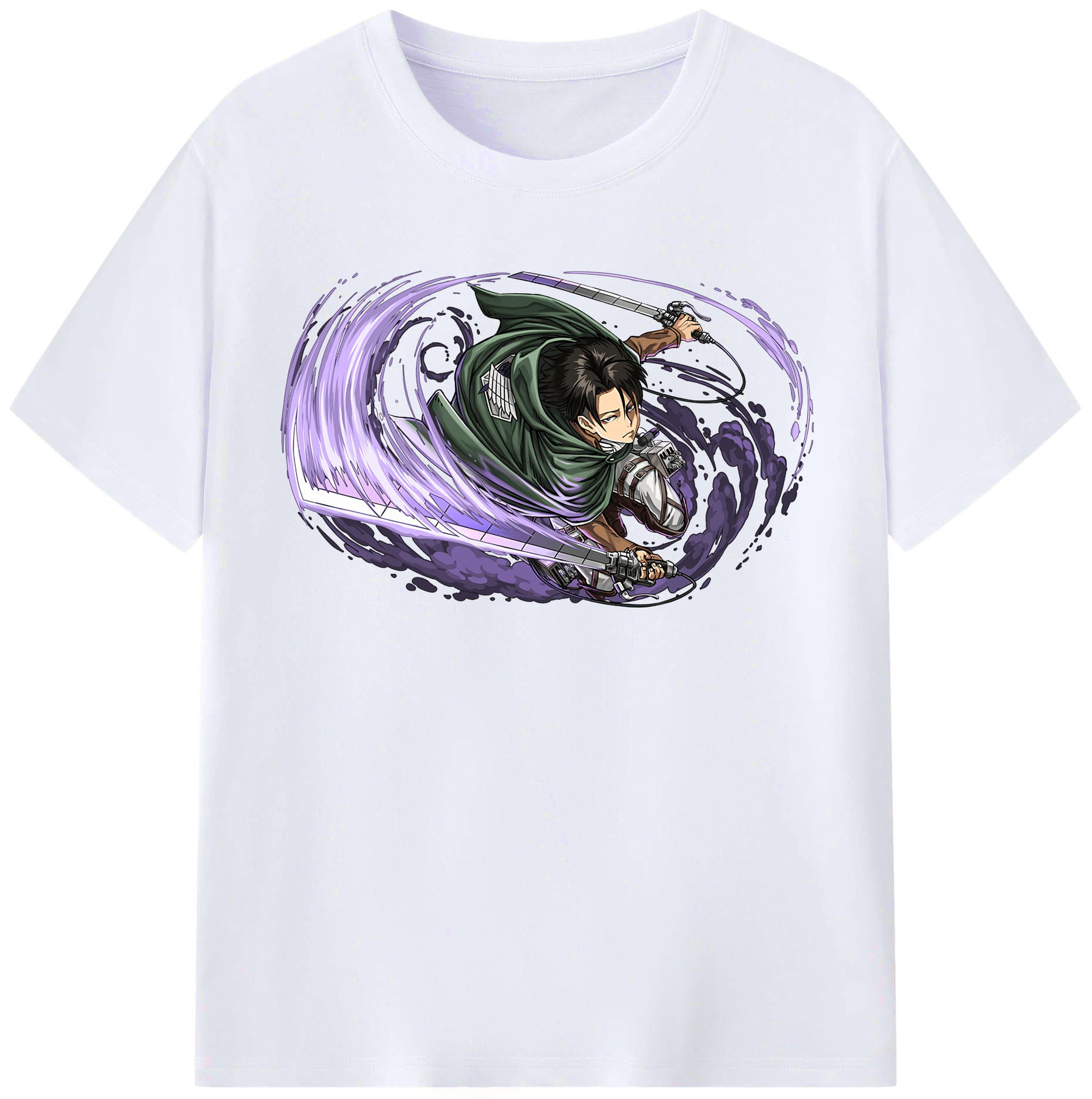 （画像用） 進撃の巨人 リヴァイ·アッカーマン Attack on Titan Levi Ackerman レディースカジュアルプリントTシャツ（綿100％）
