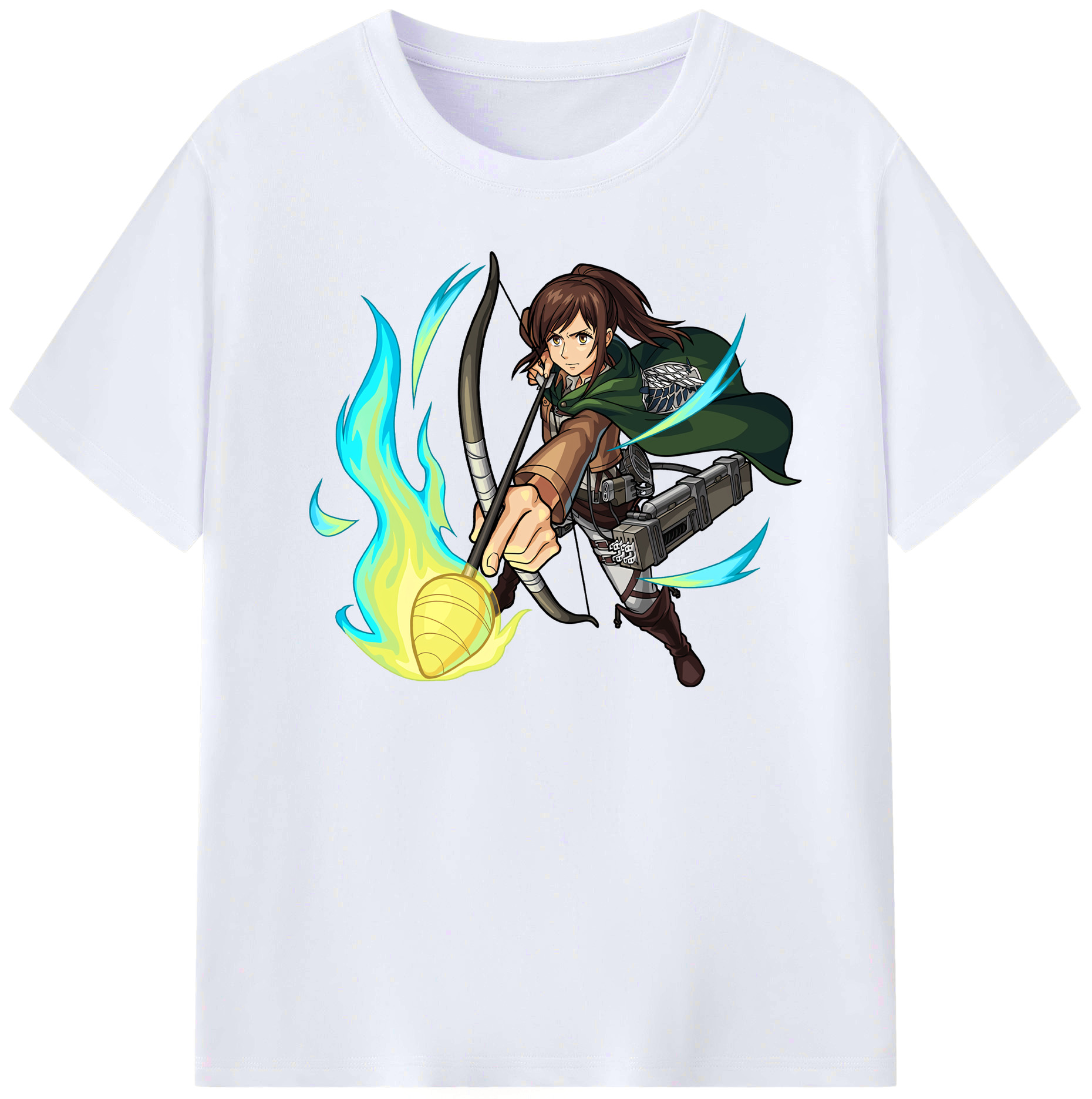 （画像用） 進撃の巨人 サシャ·ブラウス Attack on Titan Sasha Blaus レディースカジュアルプリントTシャツ（綿100％）