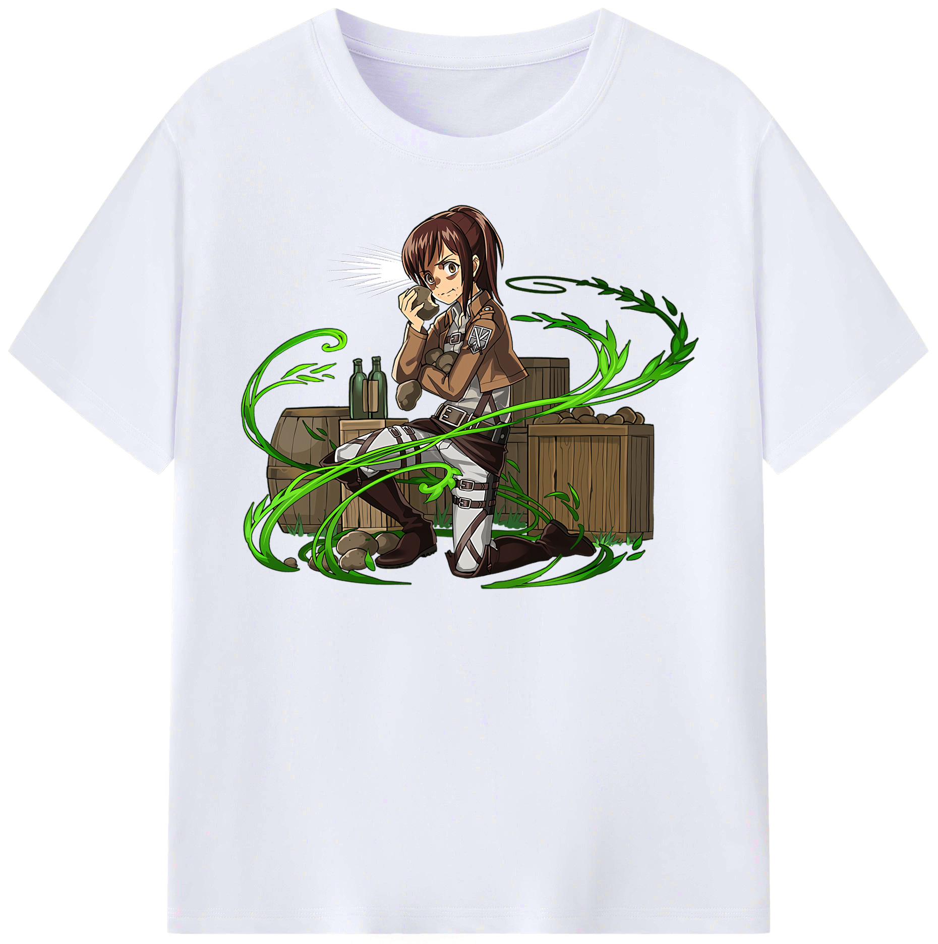（画像用） 進撃の巨人 サシャ·ブラウス Attack on Titan Sasha Blaus レディースカジュアルプリントTシャツ（綿100％）