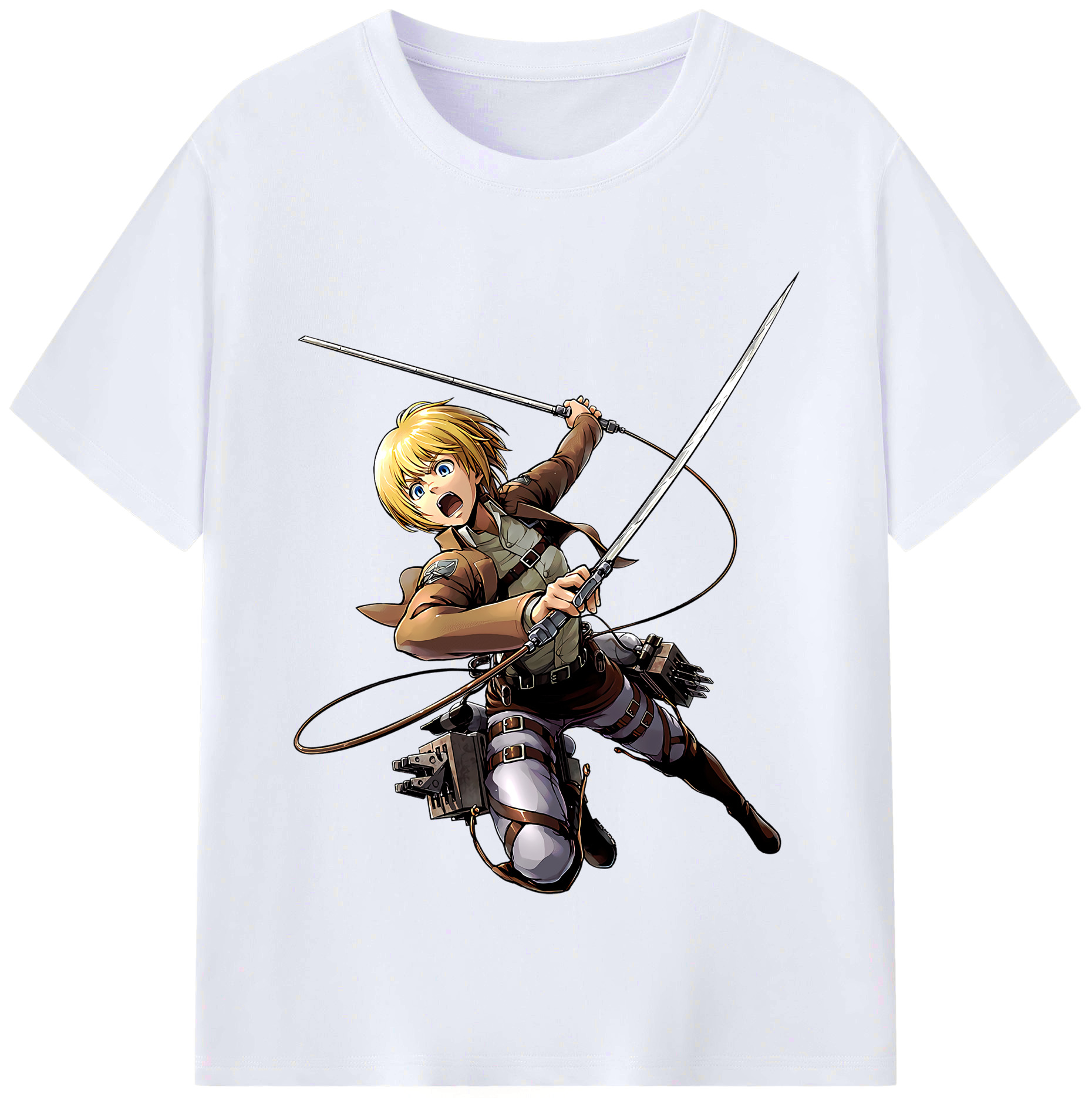 （画像用） 進撃の巨人 アルミン·アルレルト Attack on Titan Armin Arlert レディースカジュアルプリントTシャツ（綿100％）