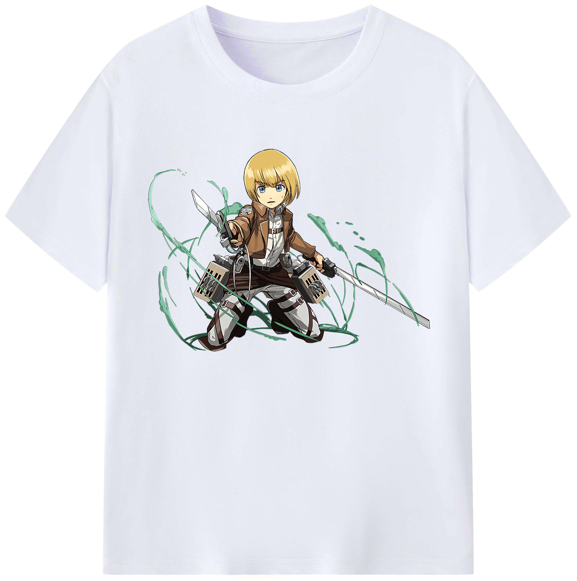 （画像用） 進撃の巨人 アルミン·アルレルト Attack on Titan Armin Arlert レディースカジュアルプリントTシャツ（綿100％）