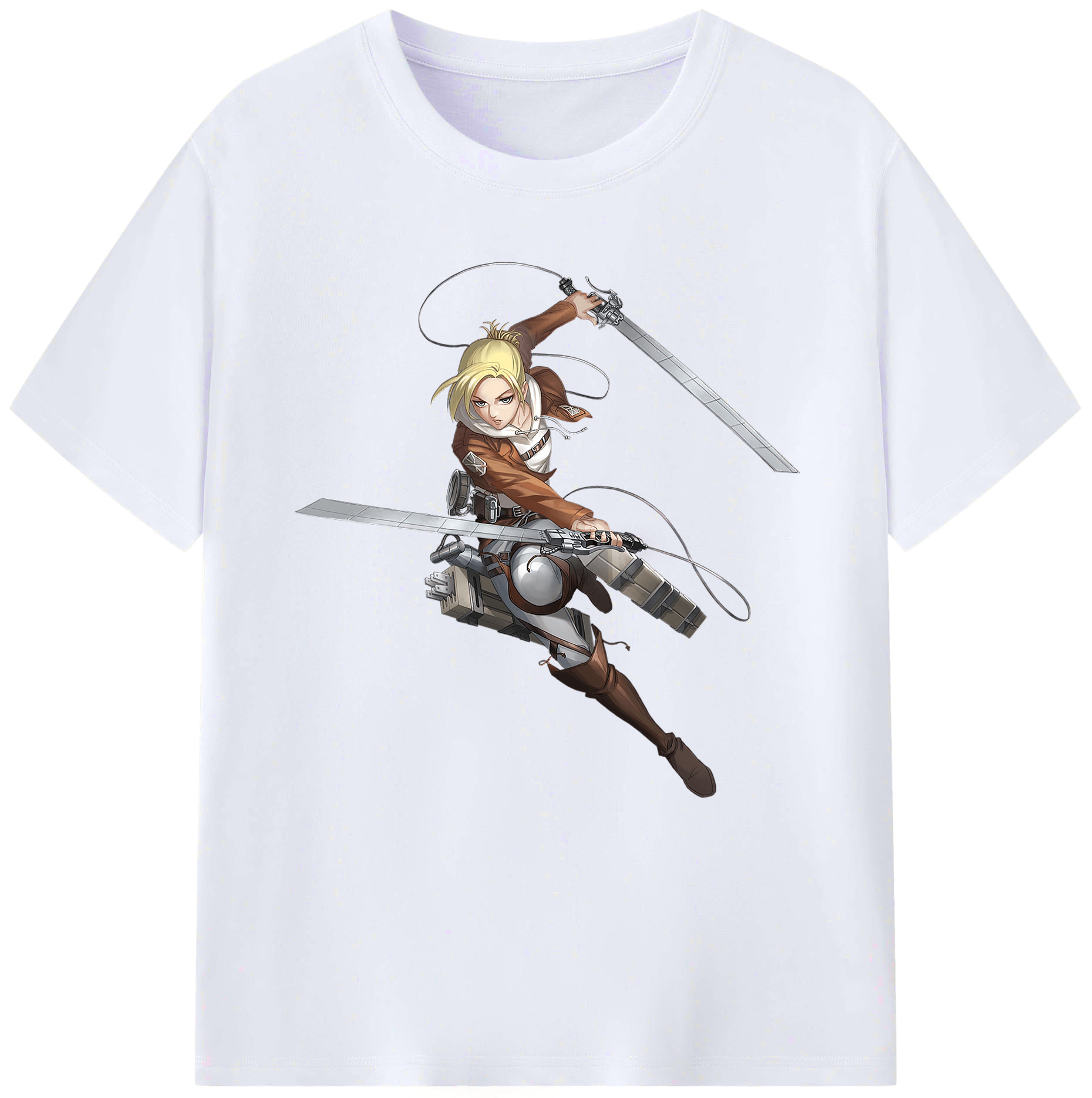 （画像用） 進撃の巨人 アニ・レオンハート Attack on Titan Annie Leonhart レディースカジュアルプリントTシャツ（綿100％）