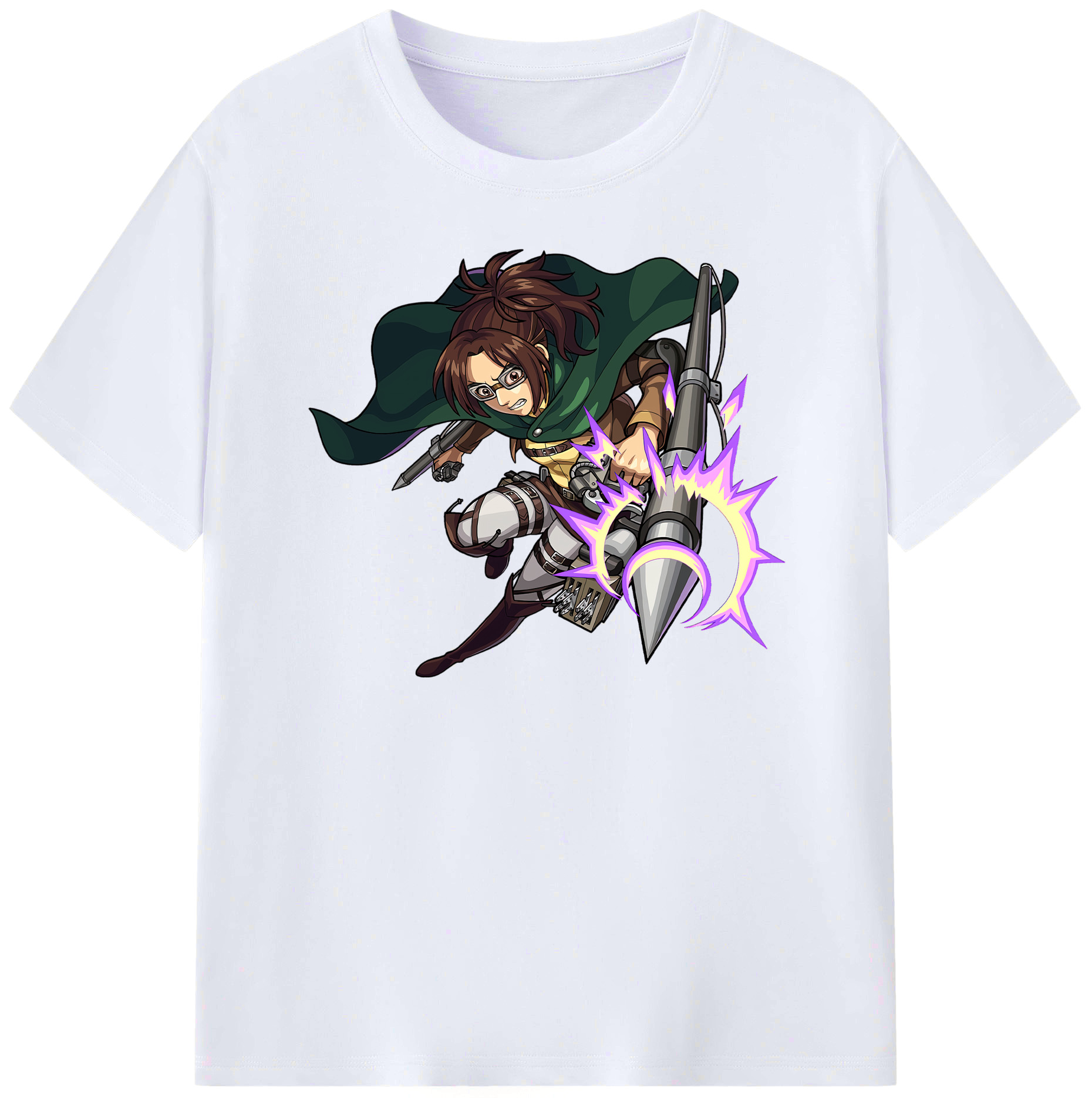 （画像用） 進撃の巨人 ハンジ·ゾエ Attack on Titan Hanji Zoe レディースカジュアルプリントTシャツ（綿100％）