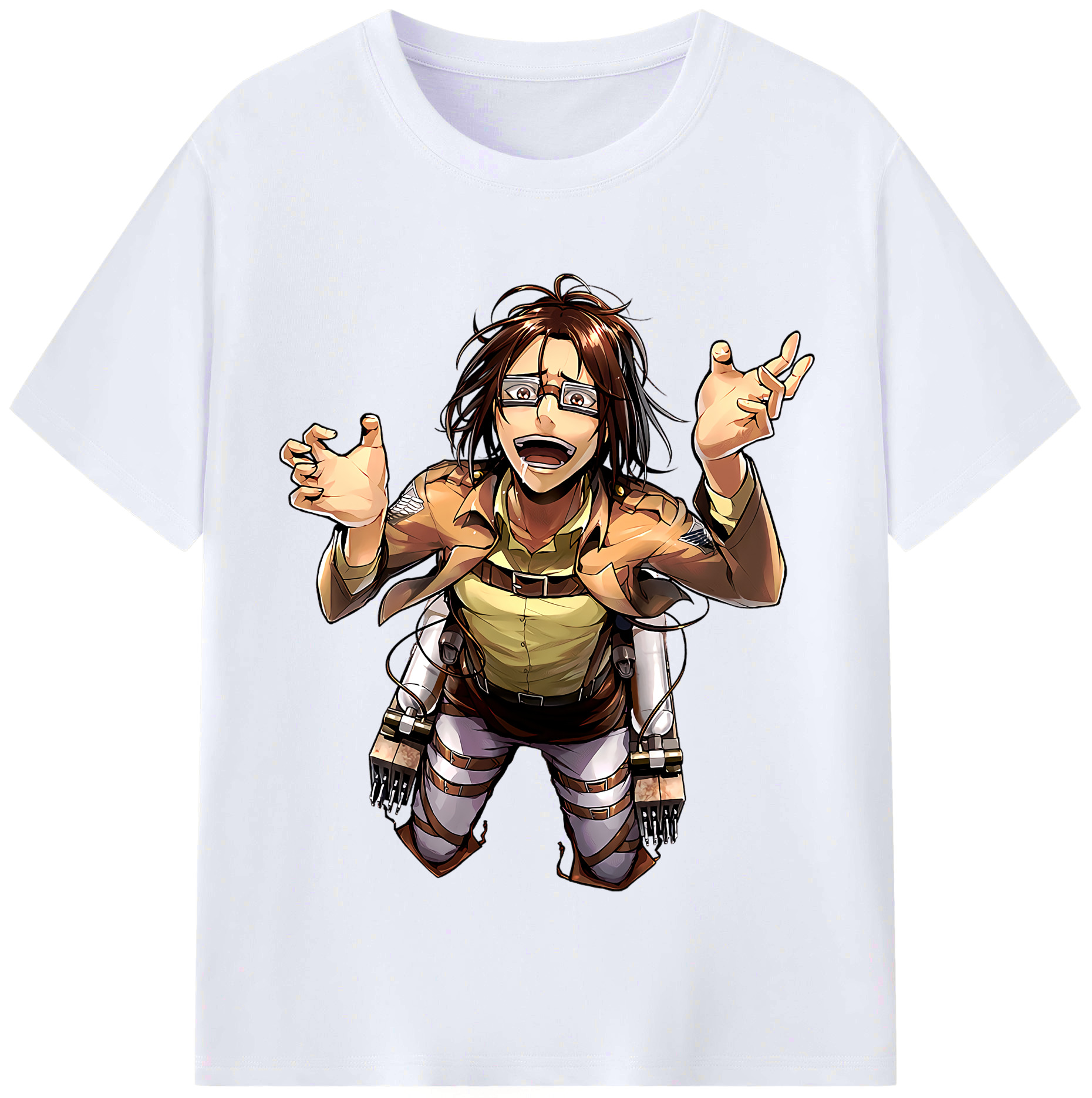 （画像用） 進撃の巨人 ハンジ·ゾエ Attack on Titan Hanji Zoe レディースカジュアルプリントTシャツ（綿100％）