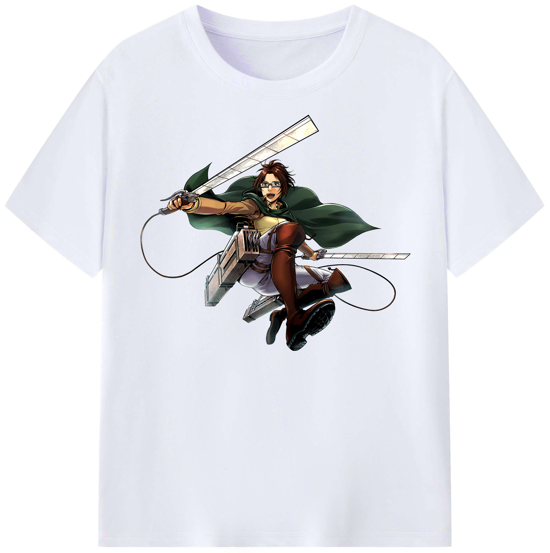 （画像用） 進撃の巨人 ハンジ·ゾエ Attack on Titan Hanji Zoe レディースカジュアルプリントTシャツ（綿100％）