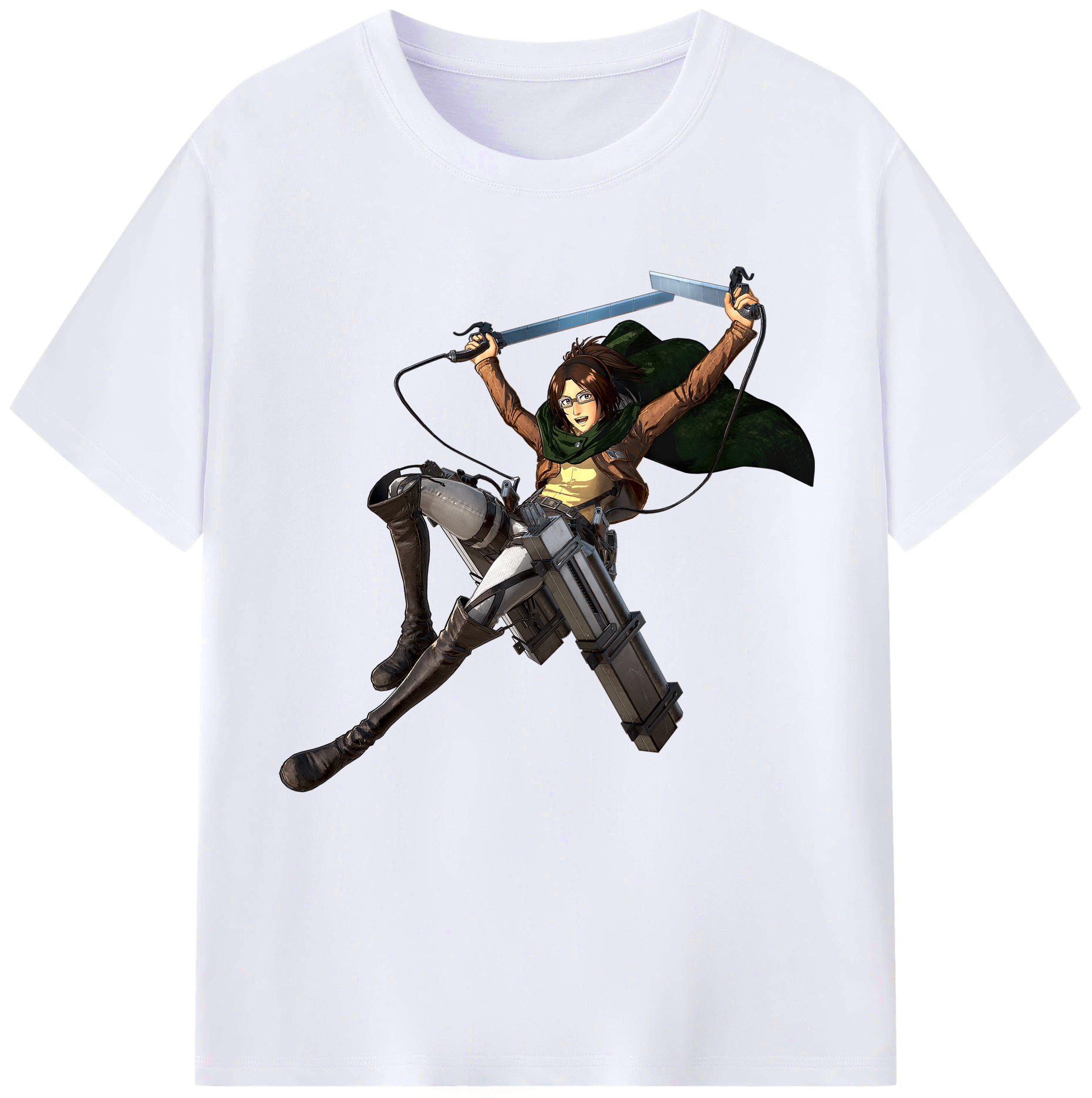 （画像用） 進撃の巨人 ハンジ·ゾエ Attack on Titan Hanji Zoe レディースカジュアルプリントTシャツ（綿100％）