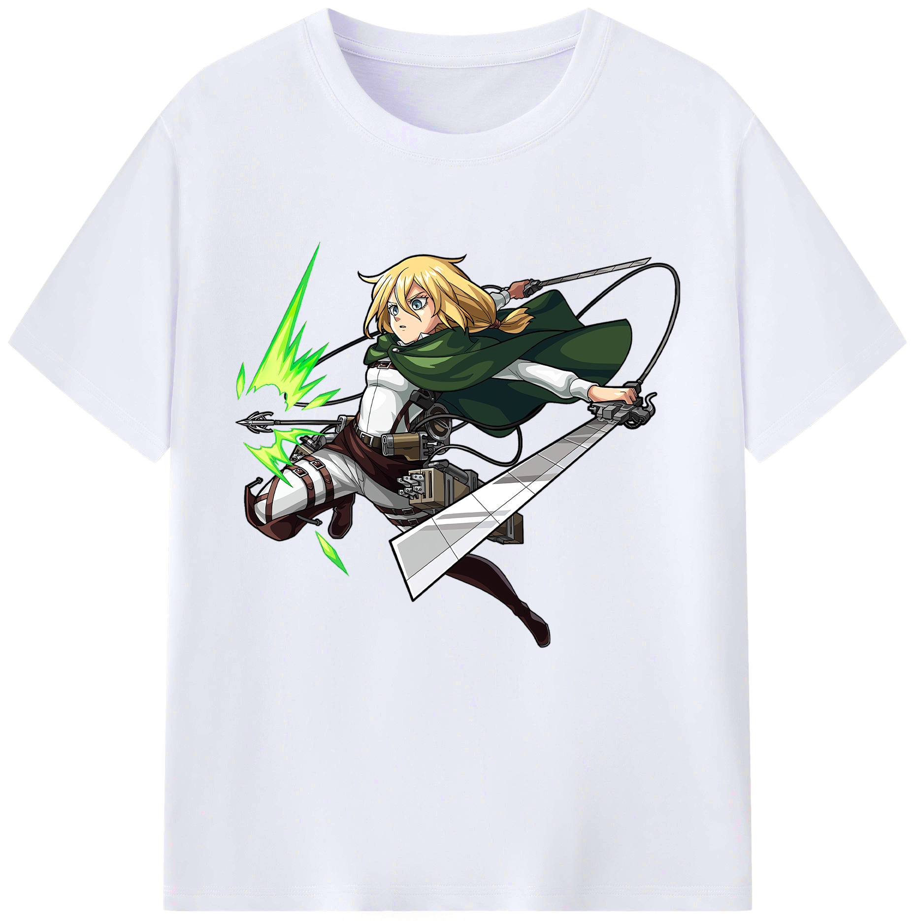 （画像用） 進撃の巨人 クリスタ·レンズ Attack on Titan Christa Lenz レディースカジュアルプリントTシャツ（綿100％）