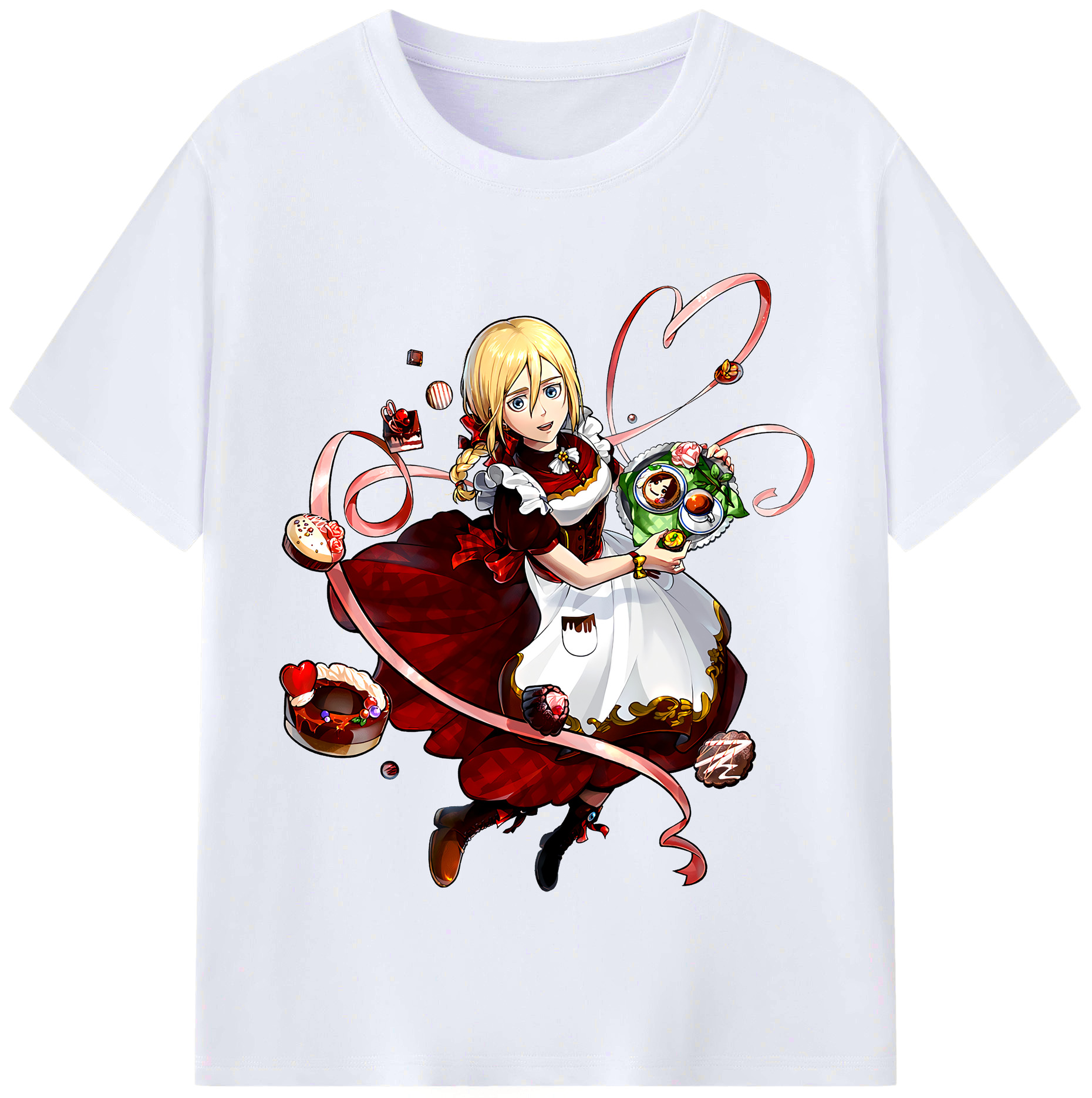 （画像用） 進撃の巨人 クリスタ·レンズ Attack on Titan Christa Lenz レディースカジュアルプリントTシャツ（綿100％）