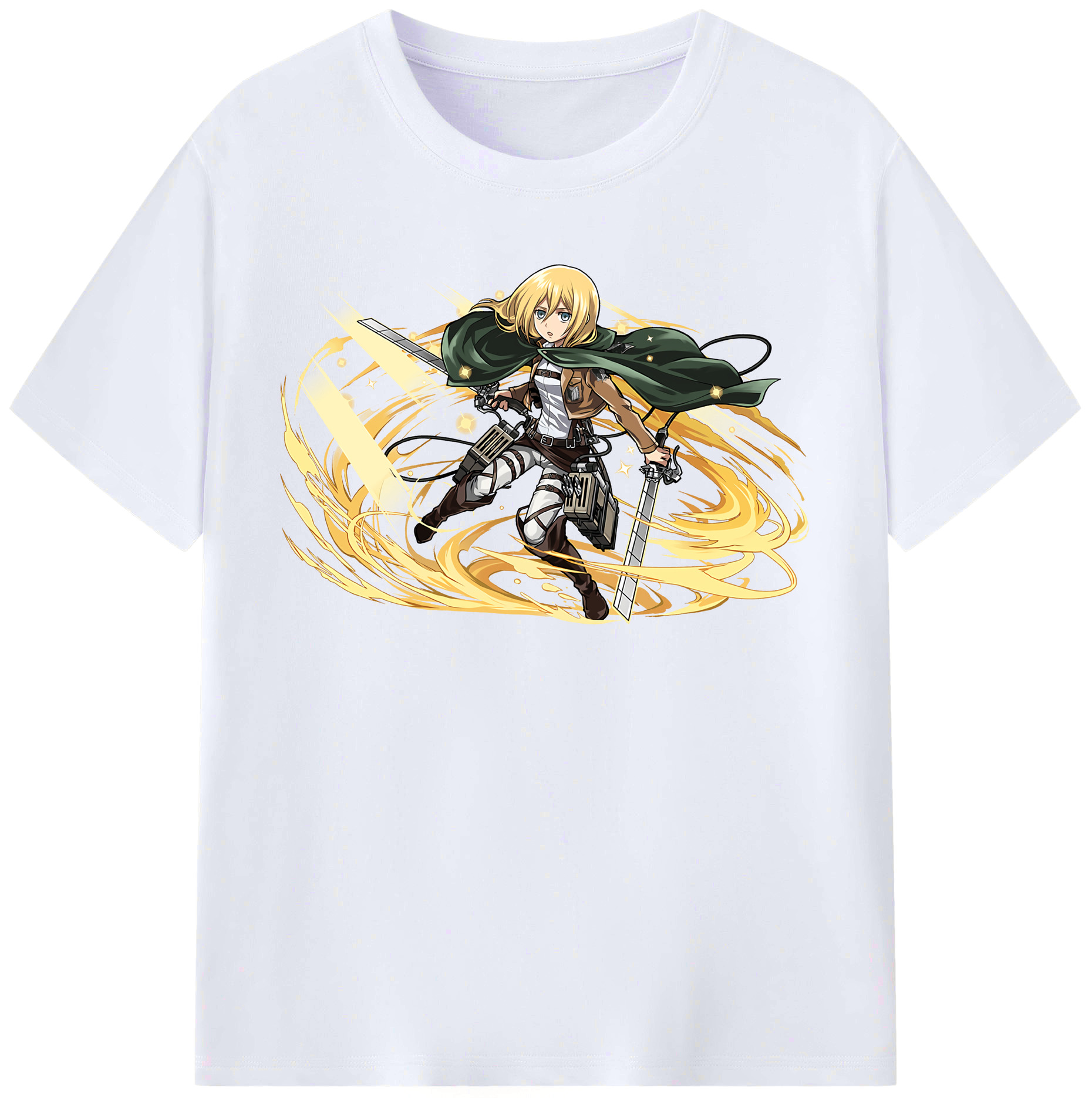 （画像用） 進撃の巨人 クリスタ·レンズ Attack on Titan Christa Lenz レディースカジュアルプリントTシャツ（綿100％）