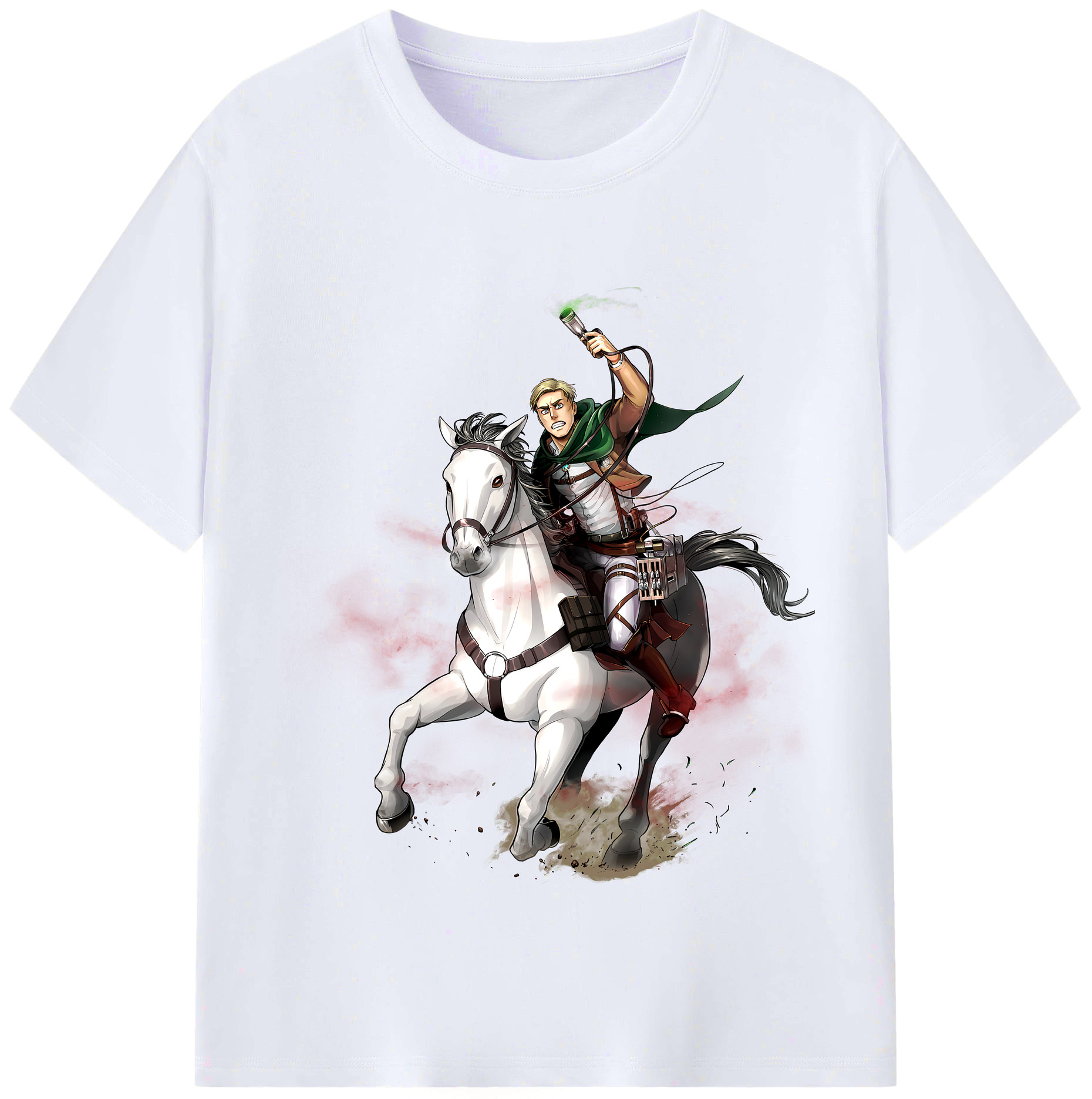 （画像用） 進撃の巨人 エルヴィン・スミス Attack on Titan Erwin Smith レディースカジュアルプリントTシャツ（綿100％）