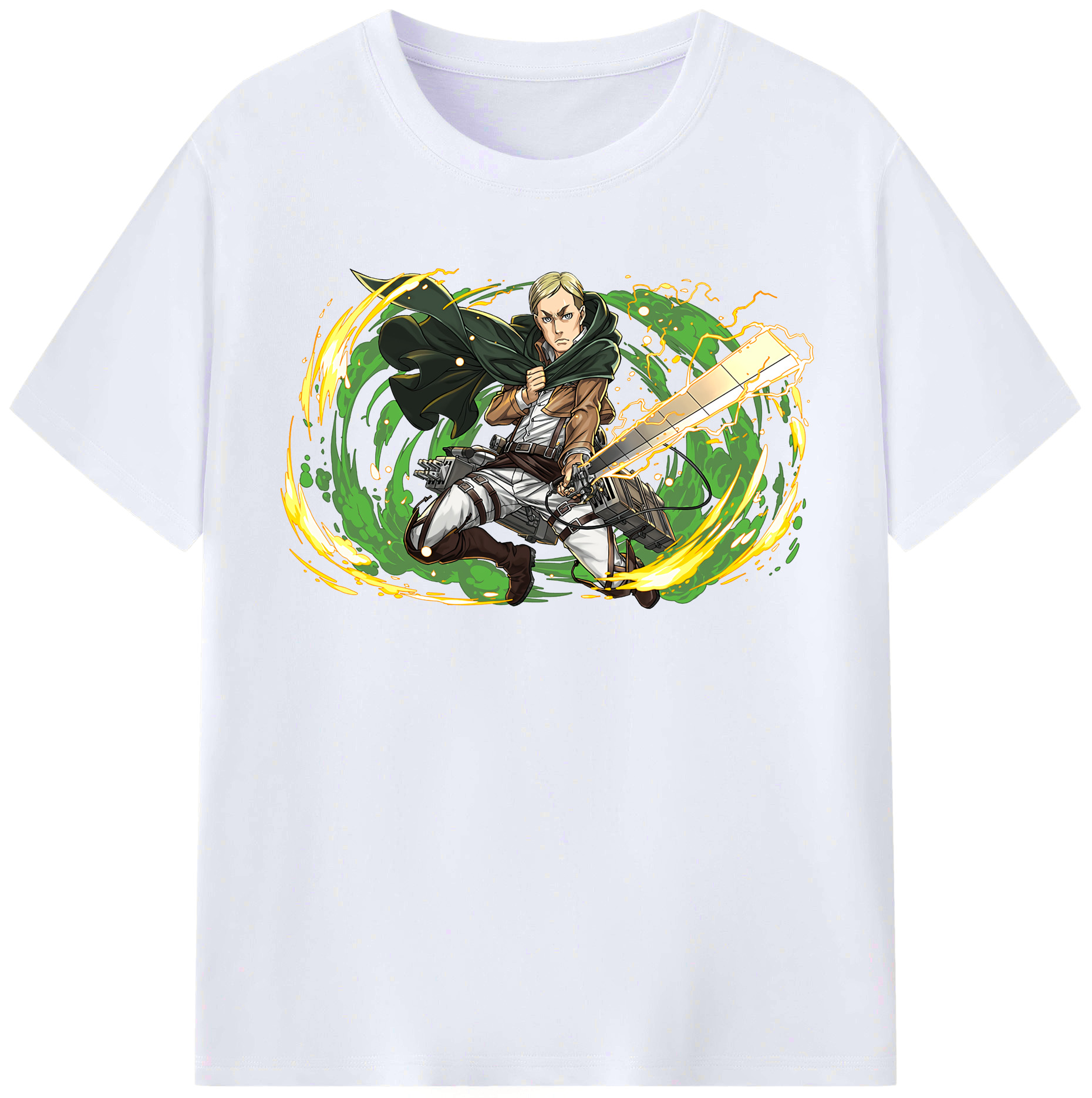 （画像用） 進撃の巨人 エルヴィン・スミス Attack on Titan Erwin Smith レディースカジュアルプリントTシャツ（綿100％）