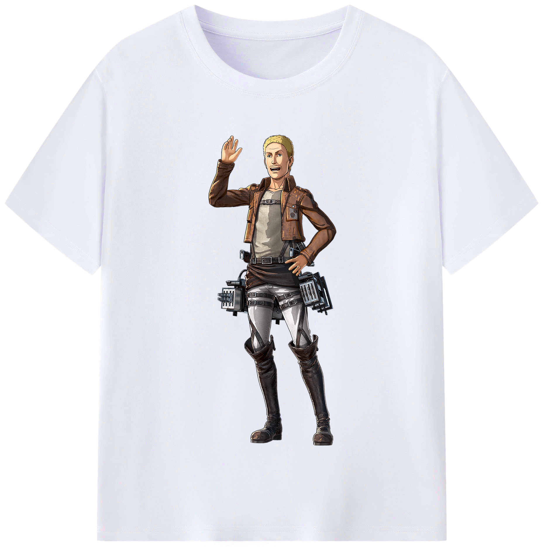 （画像用） 進撃の巨人 ハンネス Attack on Titan Hannes レディースカジュアルプリントTシャツ（綿100％）