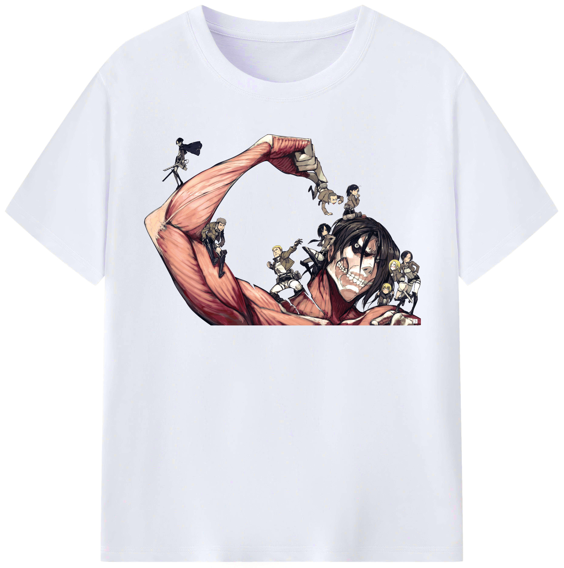（画像用） 進撃の巨人 Attack on Titan レディースカジュアルプリントTシャツ（綿100％）