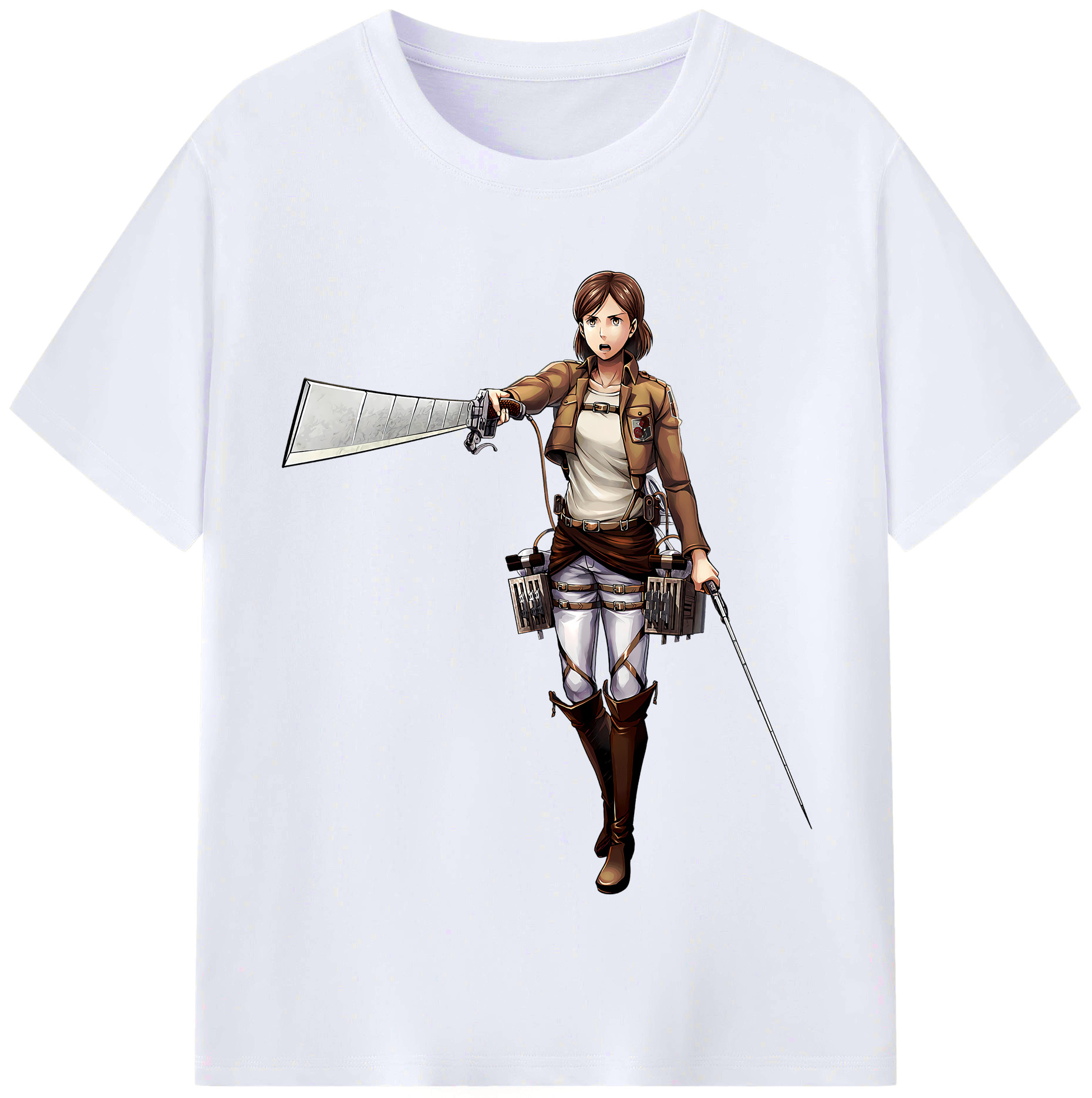 （画像用） 進撃の巨人 Attack on Titan レディースカジュアルプリントTシャツ（綿100％）