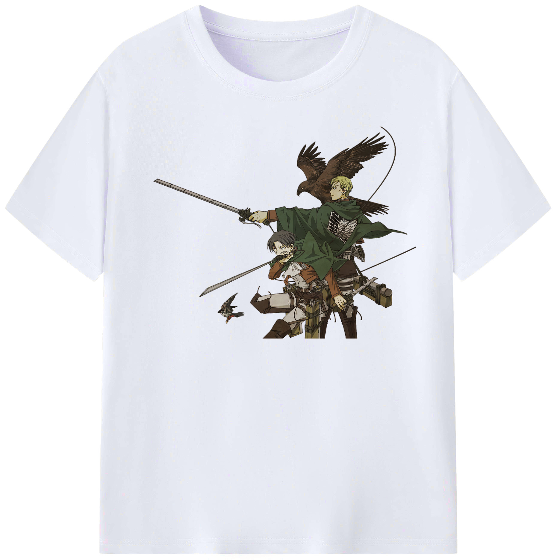 （画像用） 進撃の巨人 Attack on Titan レディースカジュアルプリントTシャツ（綿100％）