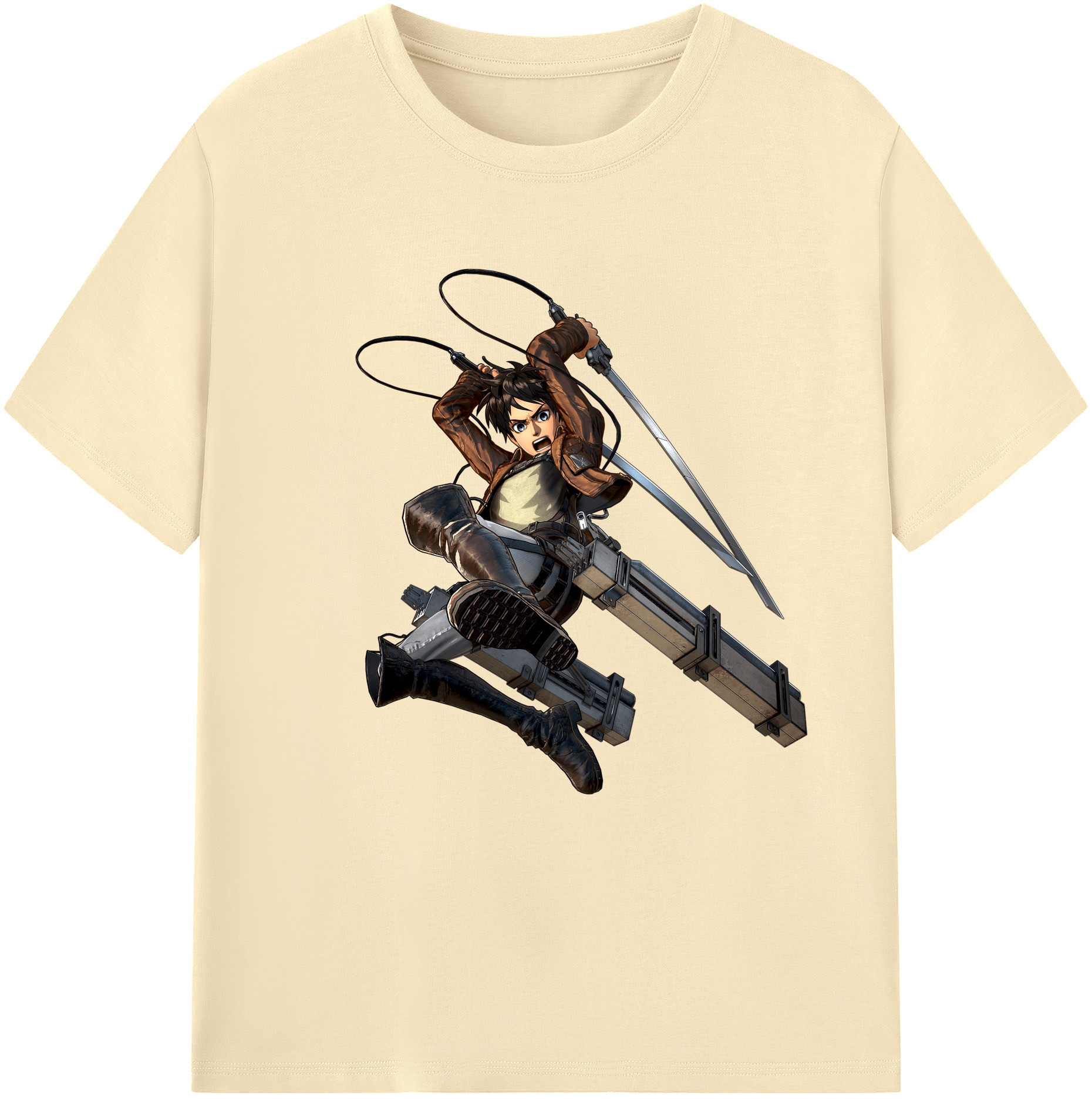 （画像用） 進撃の巨人 エレン･イェーガー Attack on Titan Eren Jäger 綿100％半袖Tシャツ（フロントプリント）