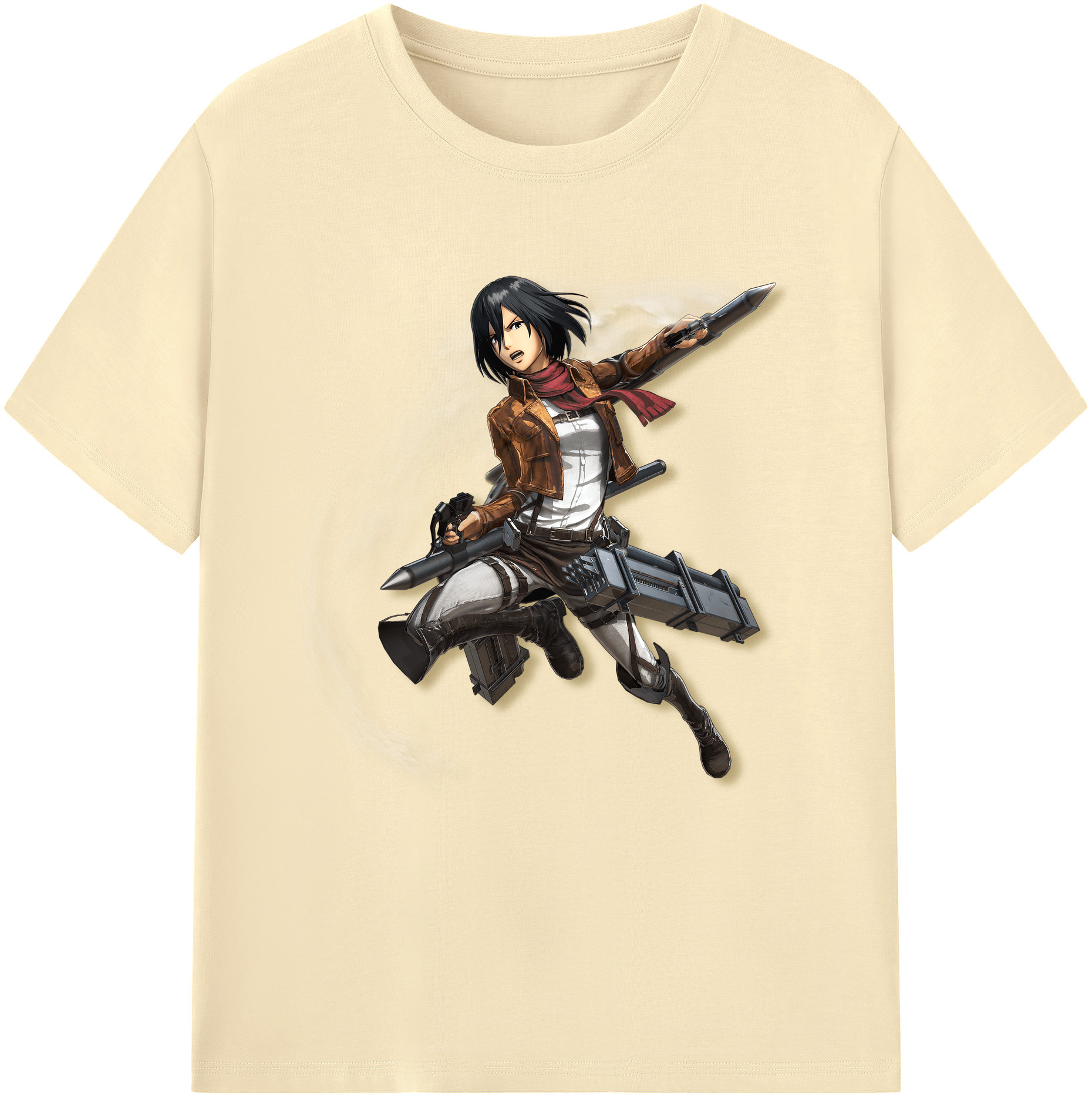 （画像用） 進撃の巨人 ミカサ·アッカーマン Attack on Titan Mikasa Ackerman 綿100％半袖Tシャツ（フロントプリント）